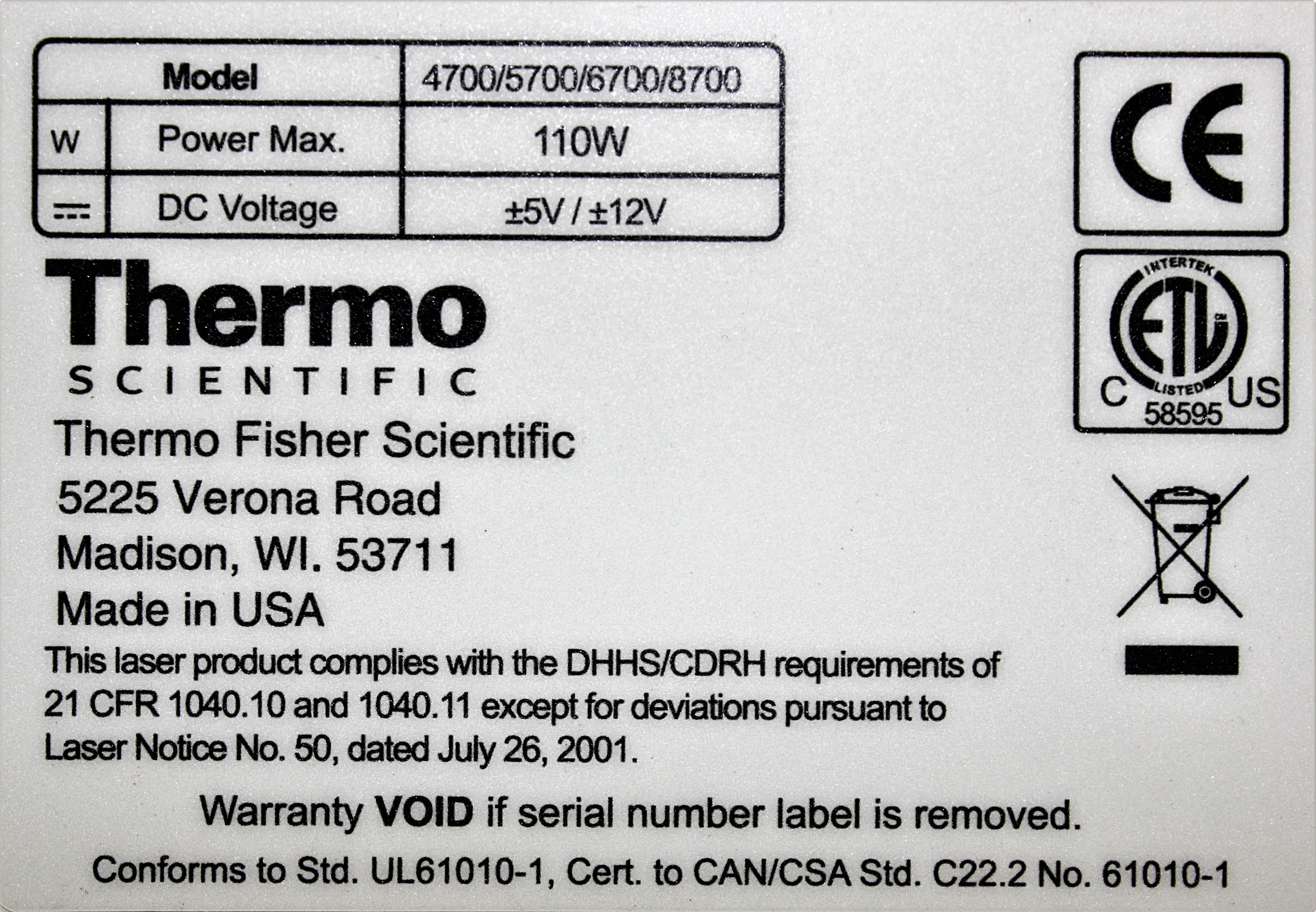 Thermo Scientific Nicolet 6700 FT-IR Advance Gold Spectrometer - Used, Needs Fix