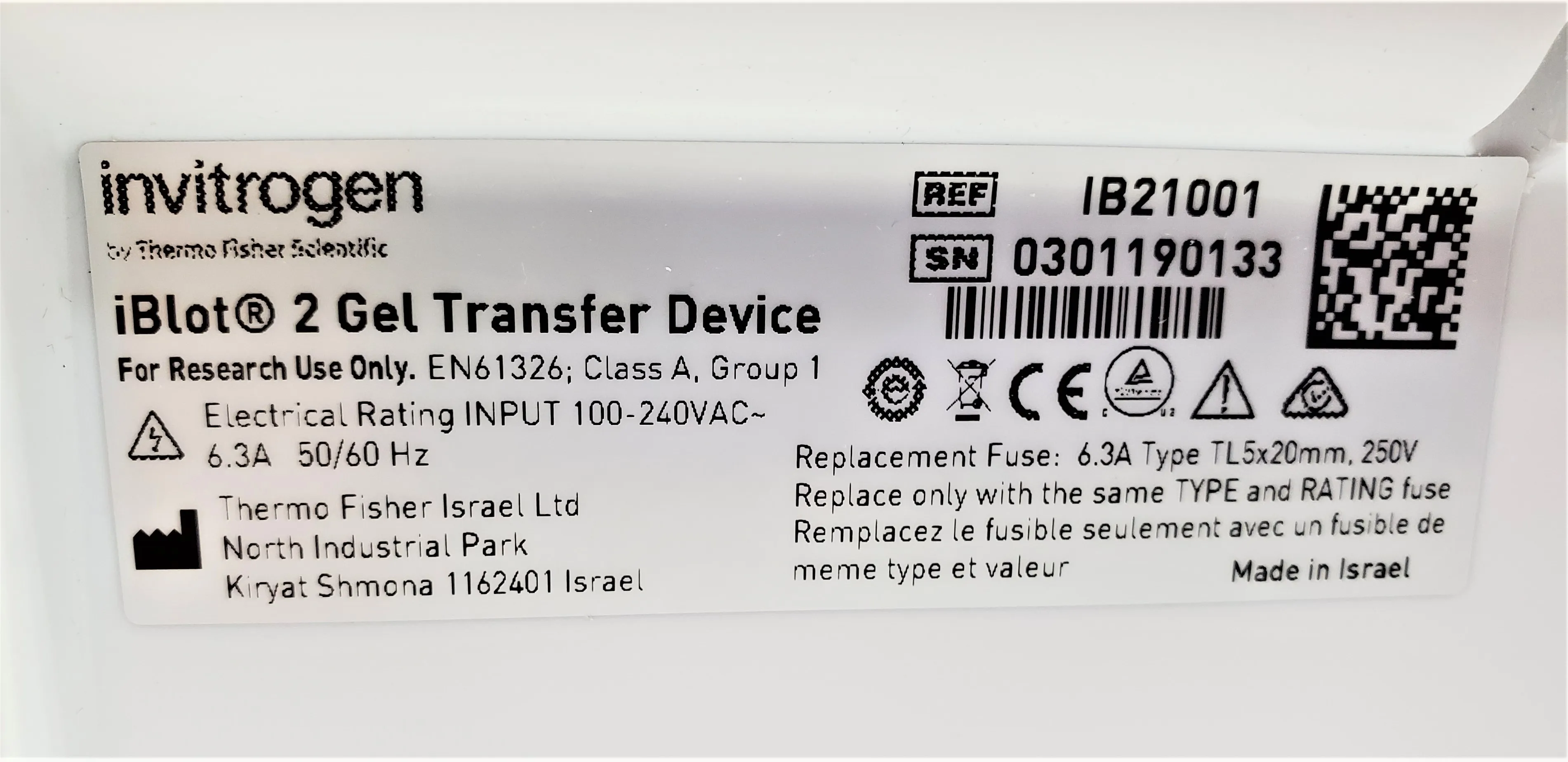 Invitrogen iBlot 2 Gel Transfer Device IB21001