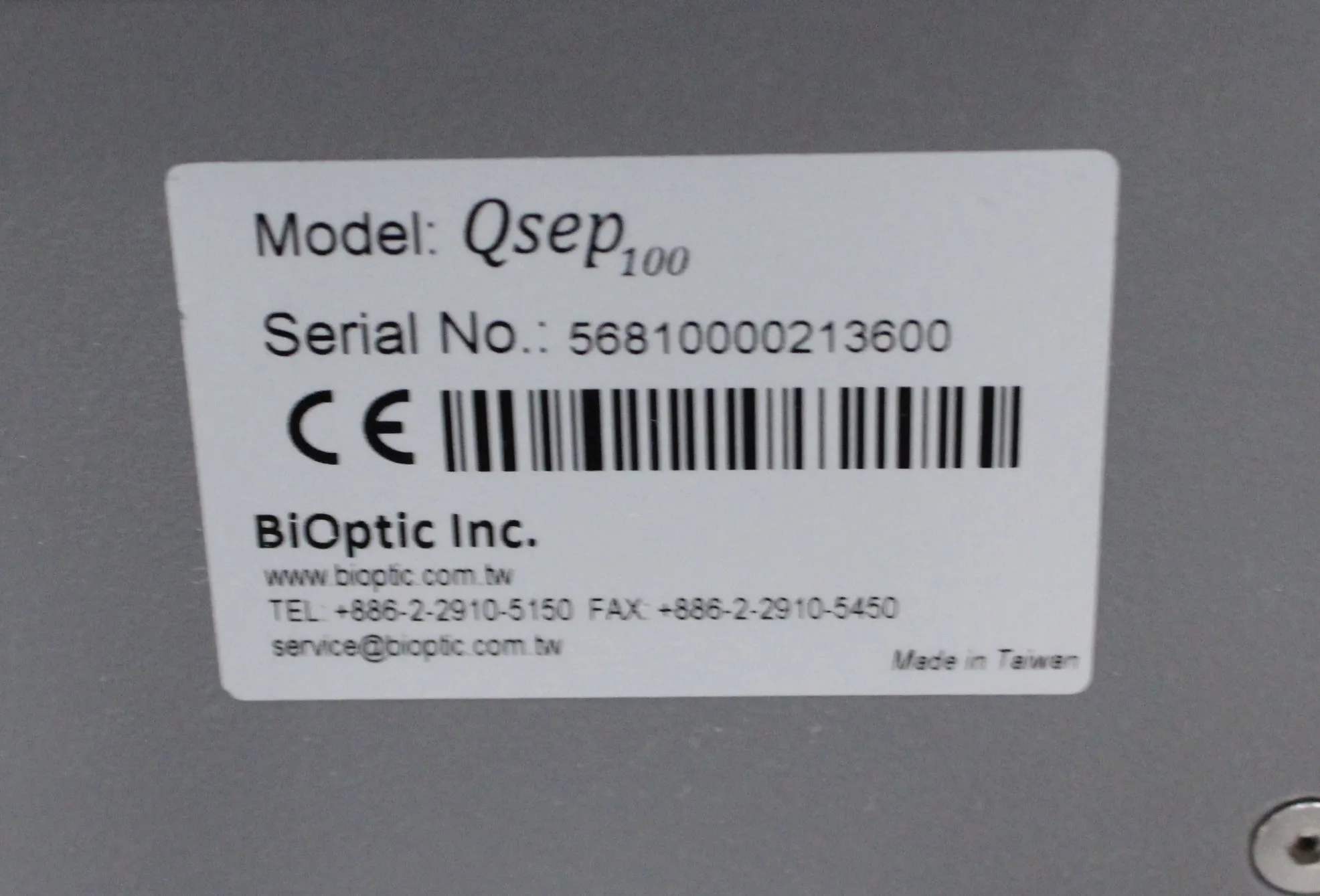 BiOptic Qsep 100 Capillary Electrophoresis Analysis System with RFID Tag