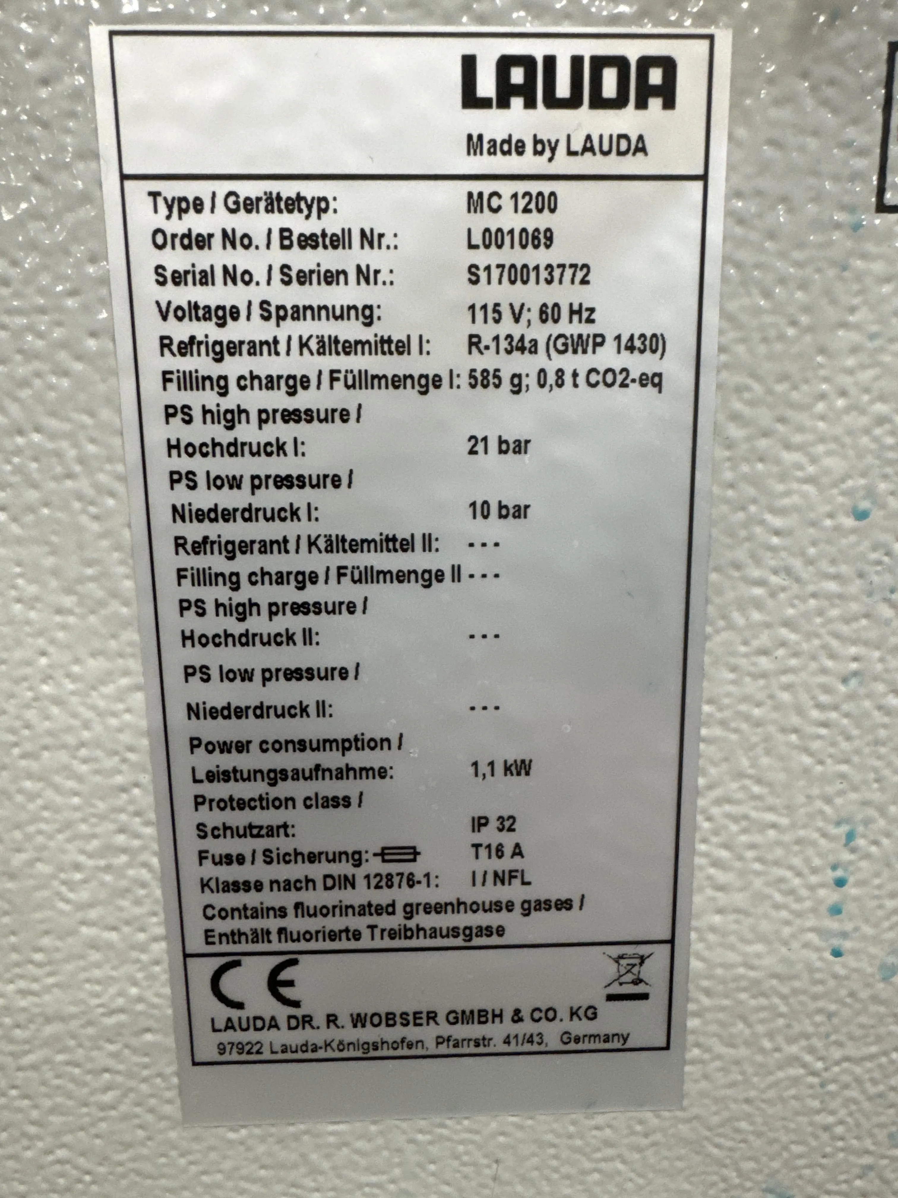 Lauda Brinkmann MC1200 Microcool Circulation Chiller - Laboratory Circulator