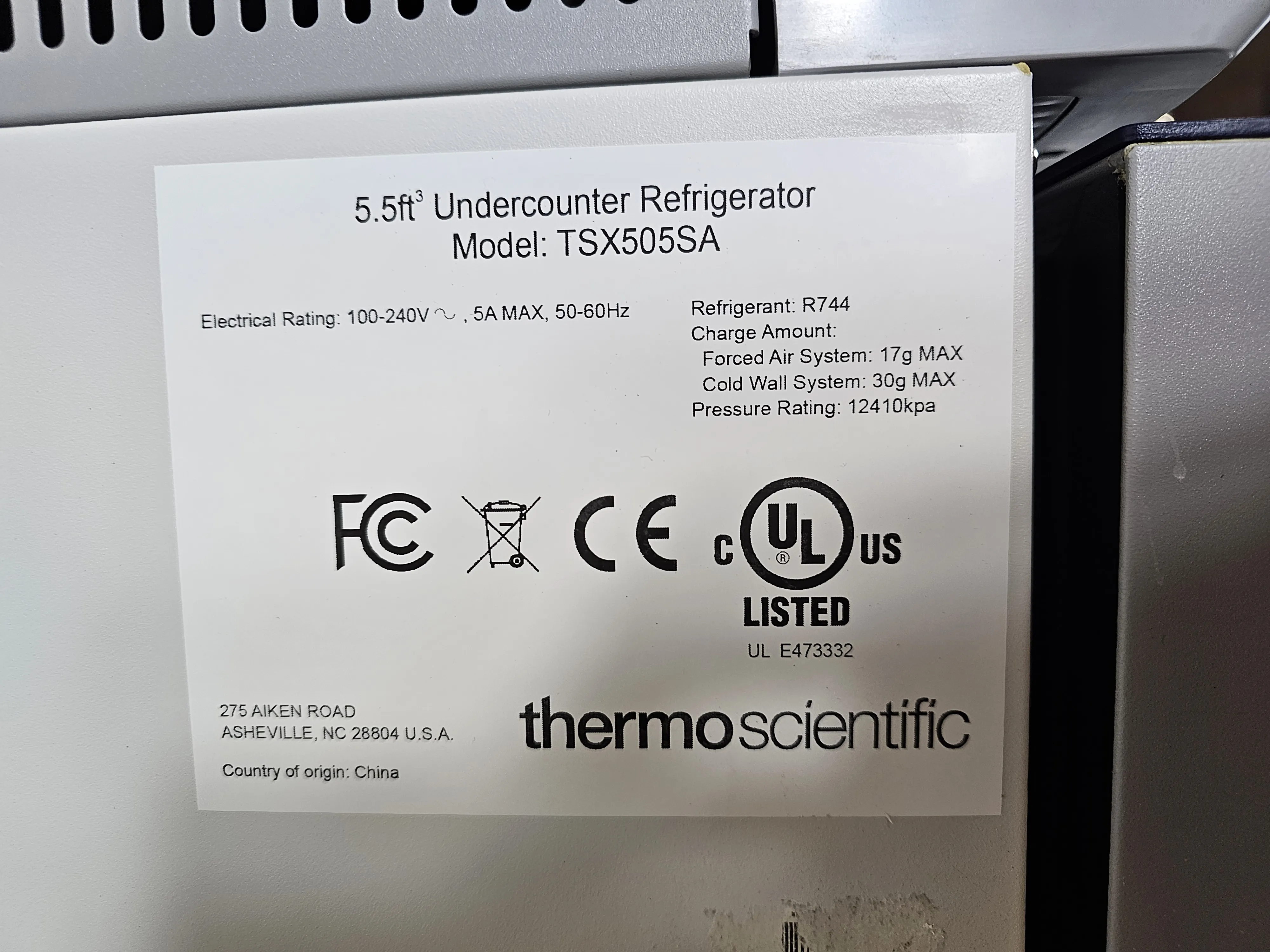 Thermo Scientific TSX505SA Undercounter Refrigerator