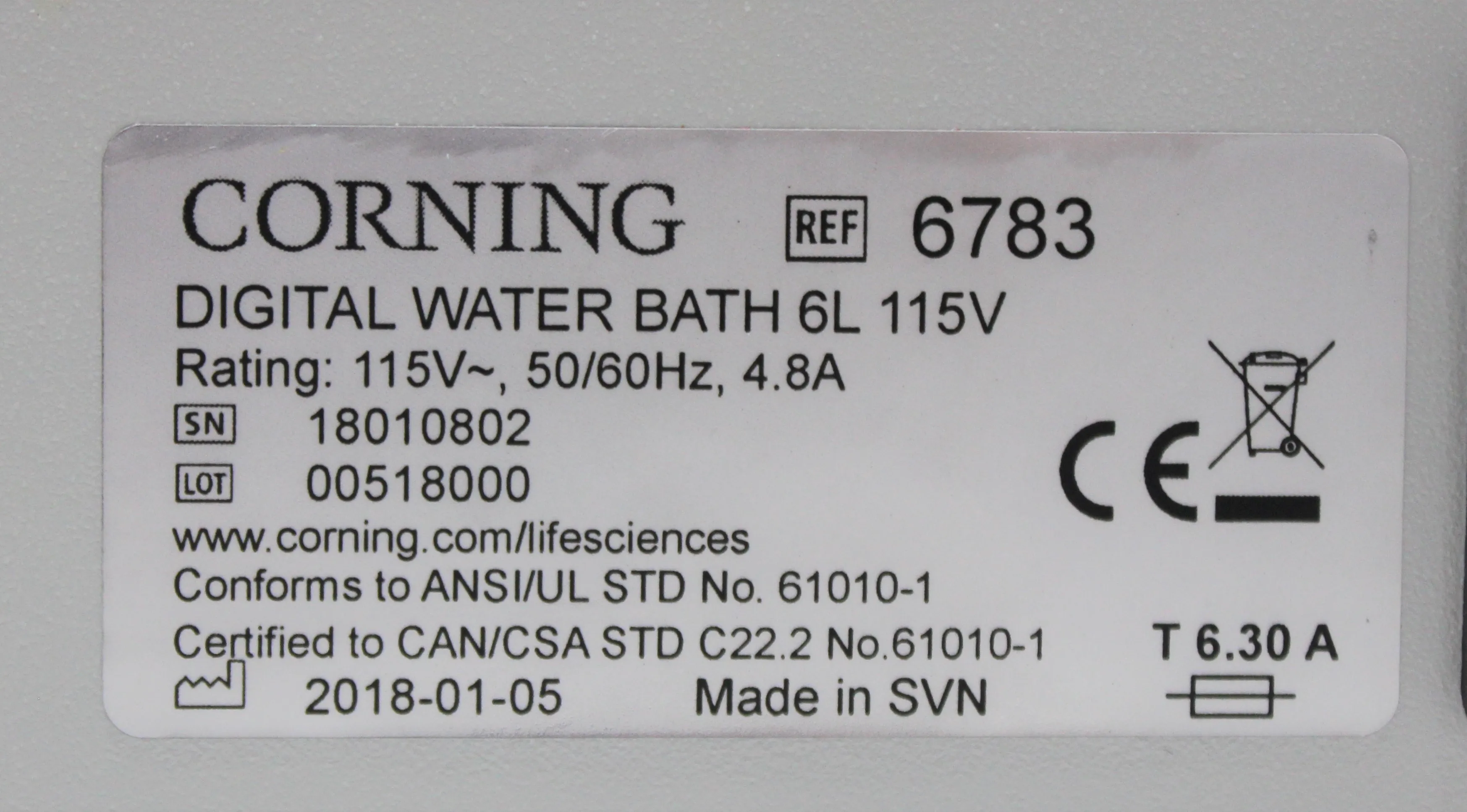 Corning LSE Digital Water Bath 6783, Very Good Condition, Used Lab Equipment