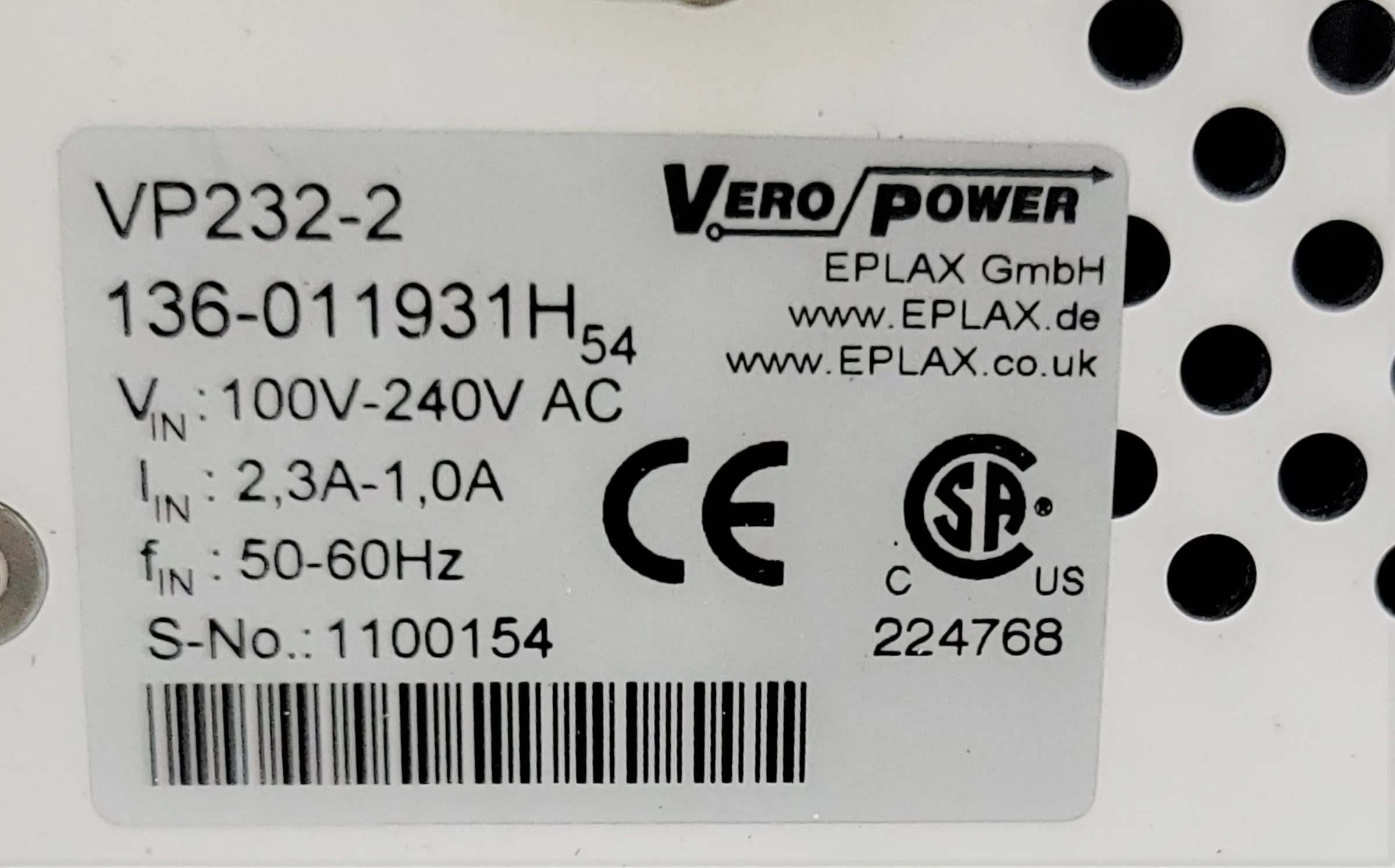 Vero Power EPLAX VP232-2 Power Supply w/ 30-Day Warranty