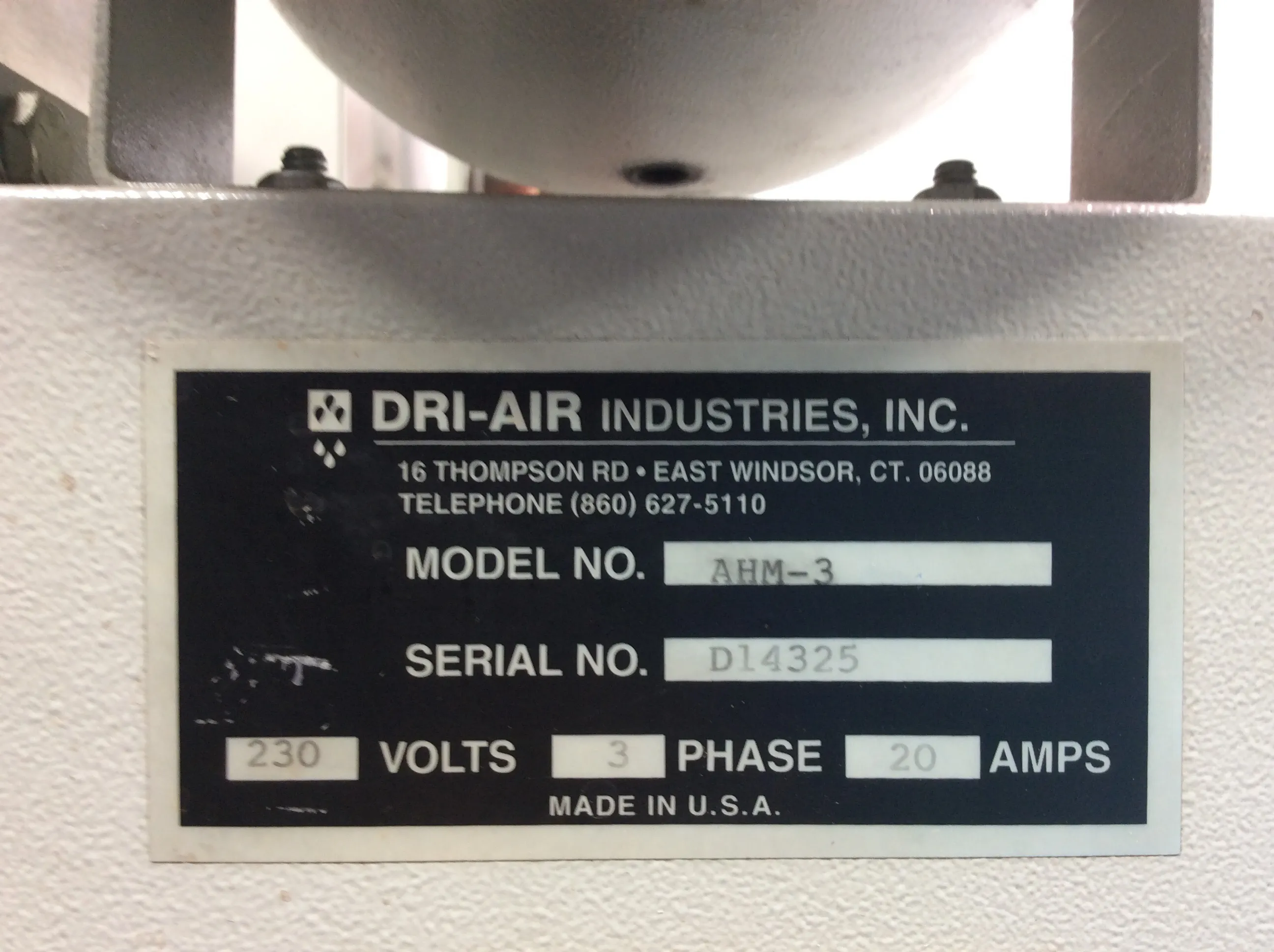 Dri-Air Industries Hopper with Mount Dryer AHM-3