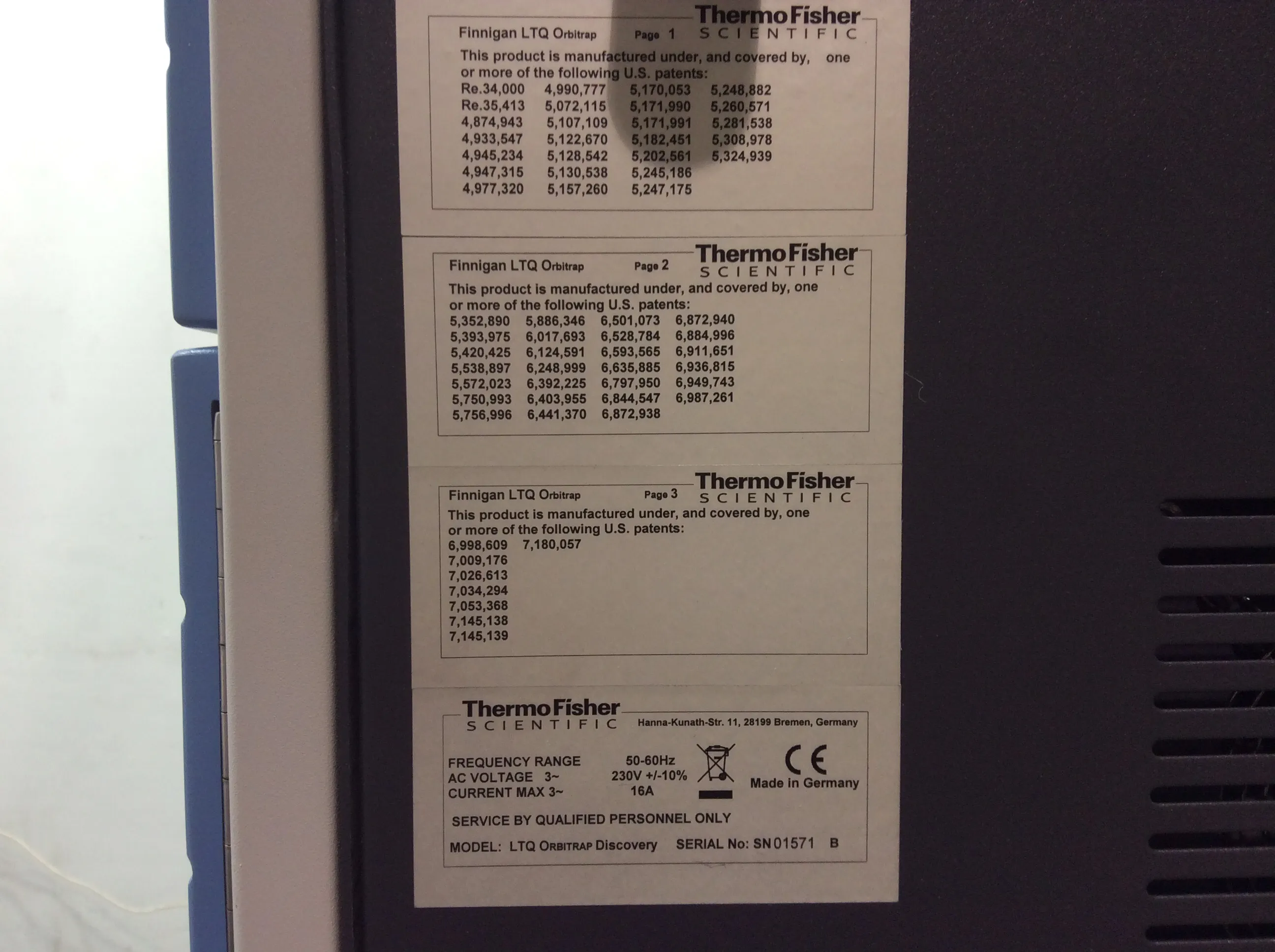 Thermo Fisher LTQ Orbitrap Discovery & LTQ XL Mass Spectrometer