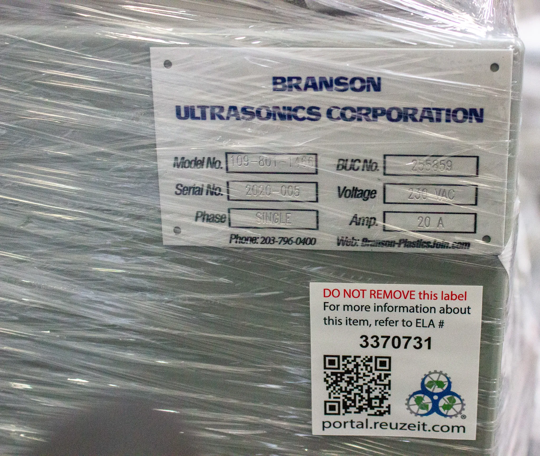 Branson 2000X Series Ultrasonic Welder System Model 109-801-1466