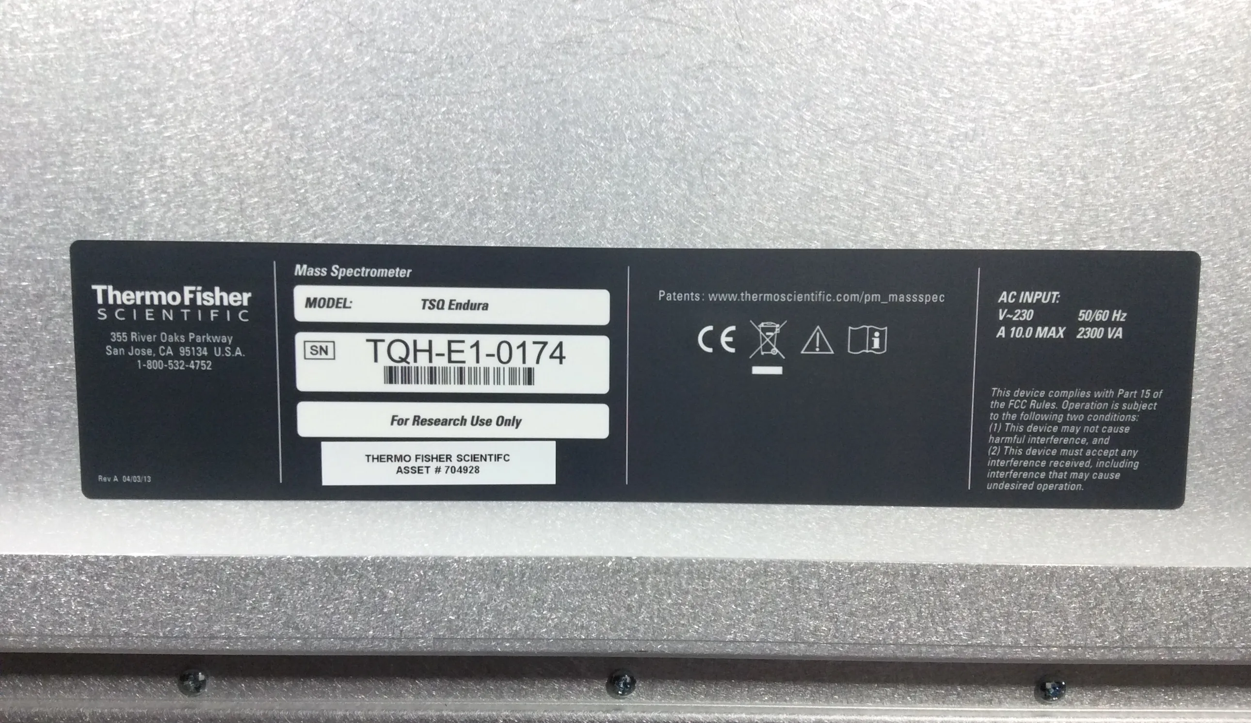 Thermo Scientific Mass Spectrometer TSQ Endura Class 4 - As-Is