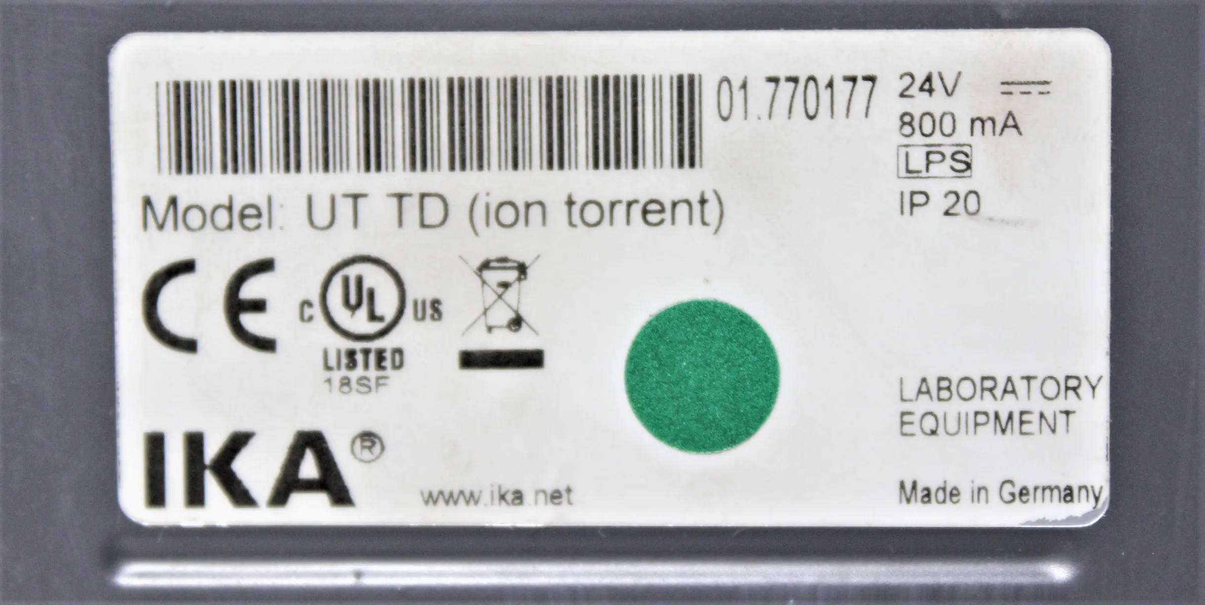 Ion Torrent Ultra-Turrax Tube Drive UT TD 1100 rpm Laboratory Vortexer