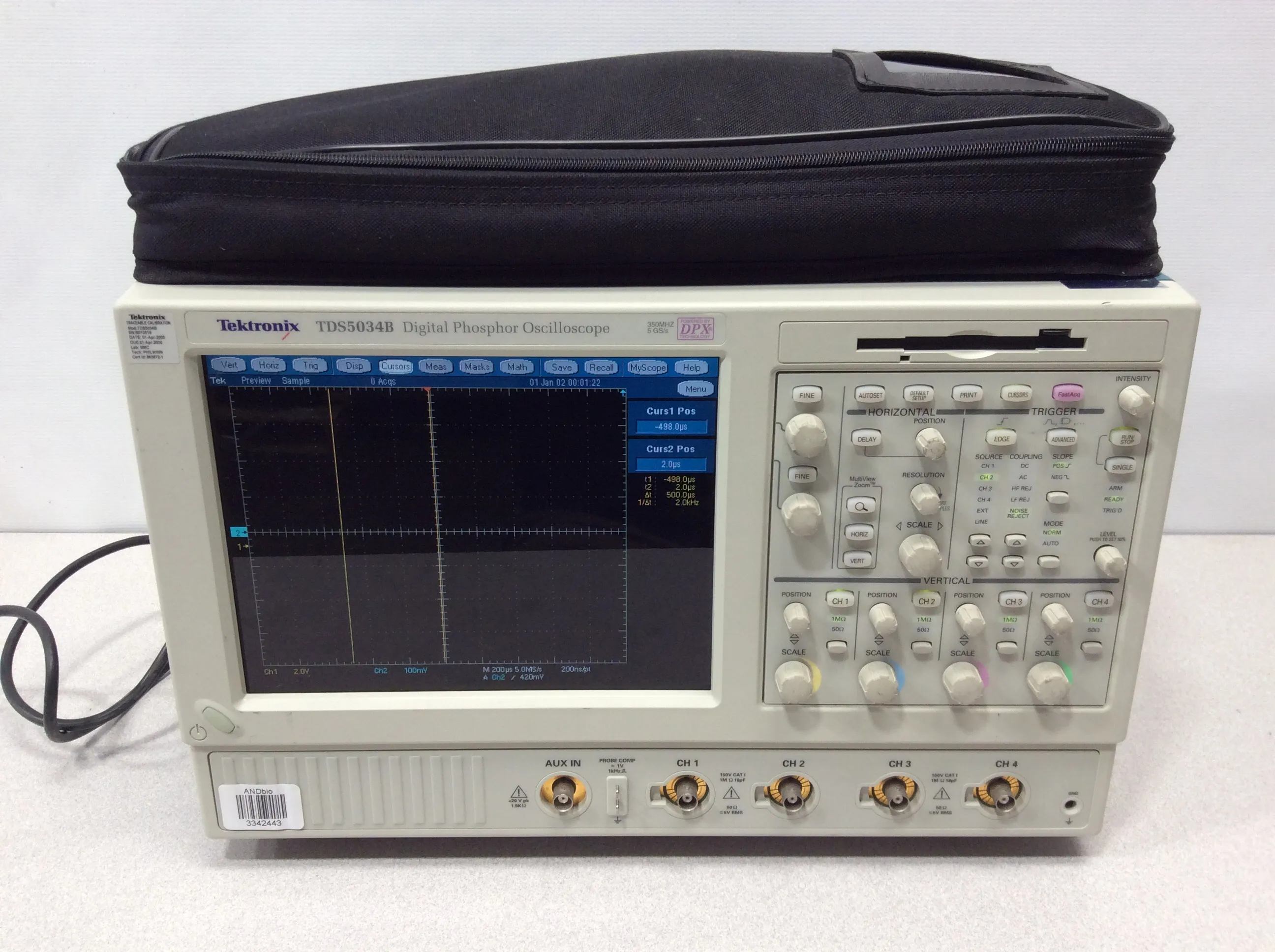 Tektronix TDS5034B Digital Phosphor Oscilloscope 350MHZ 5GS/s