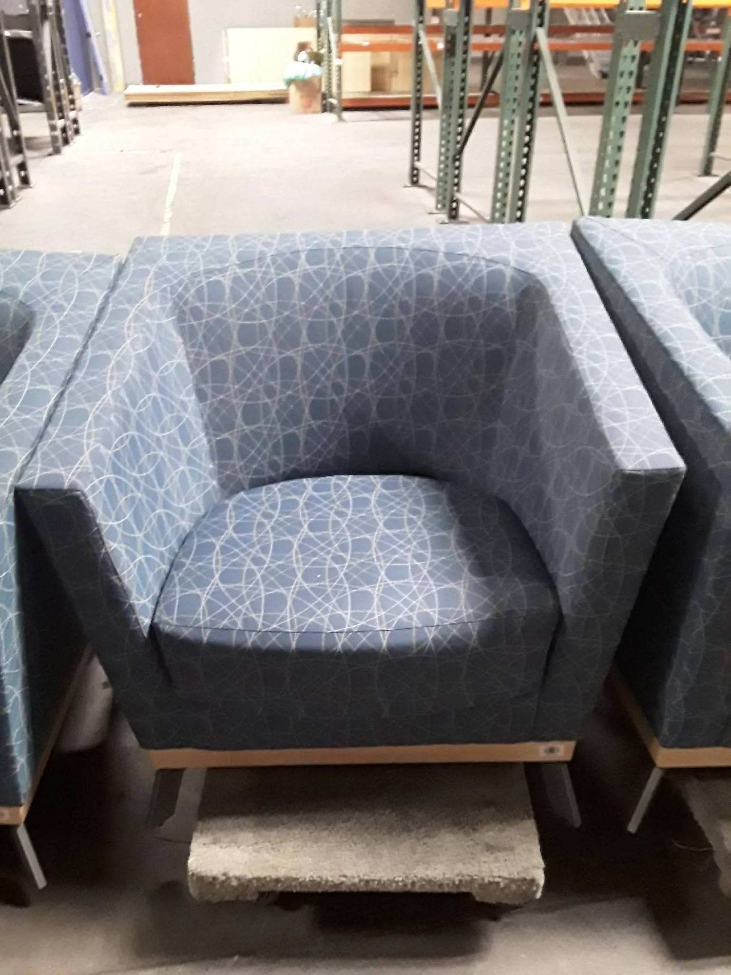 Used Lab Bench Blue Patterned Chair by KITE PHARMA