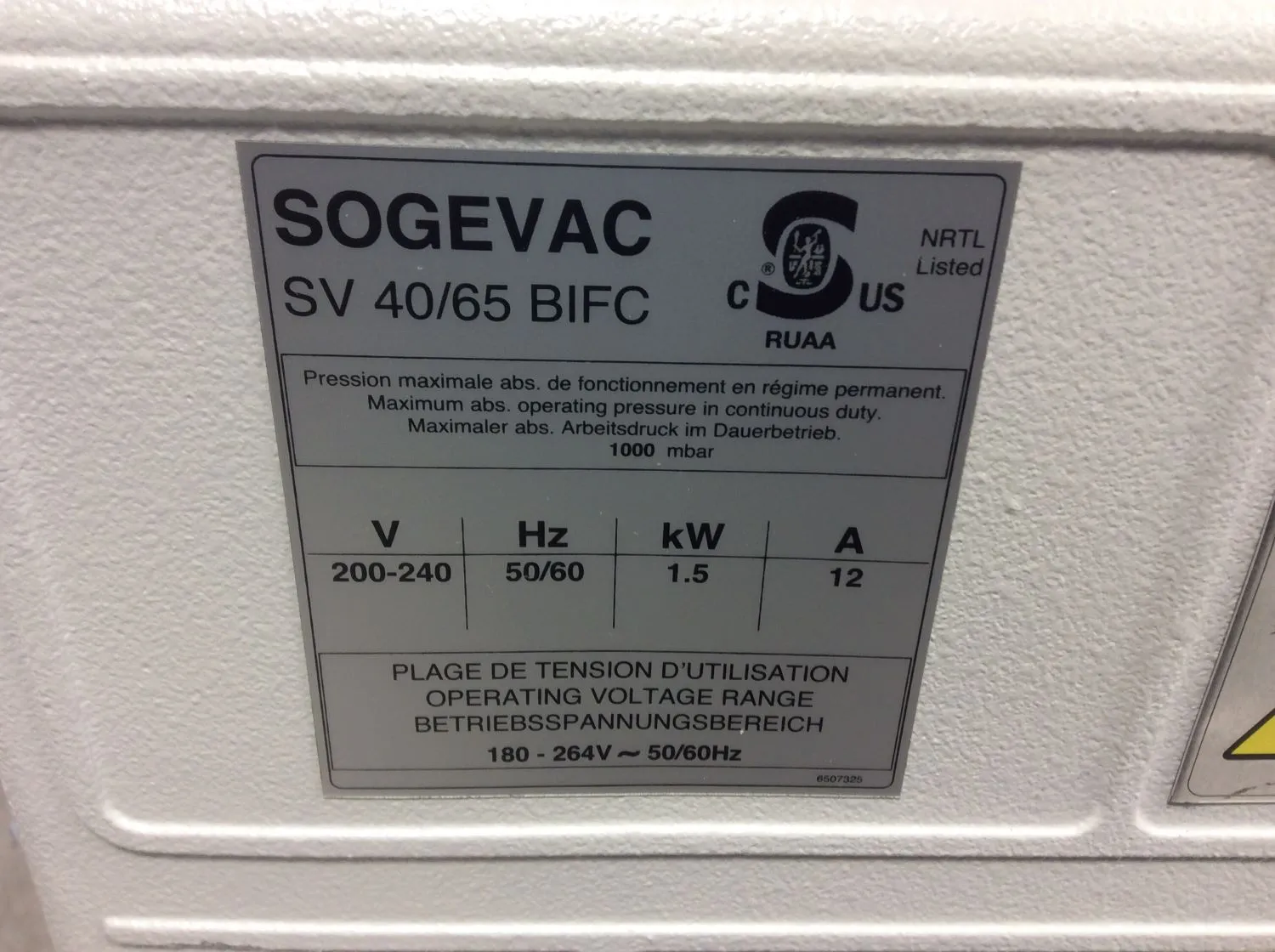 Sogevac SV65 BI FC Vacuum Pump