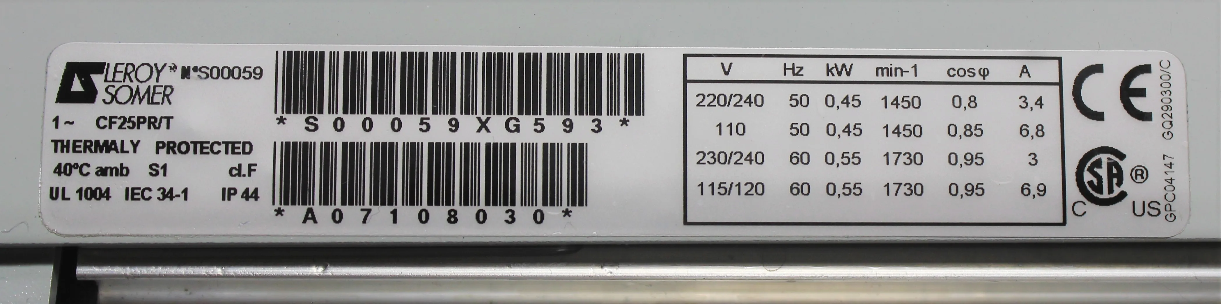 Thermo Fisher RV5 A65313906 Vacuum Pump 120V 50/60 Hz