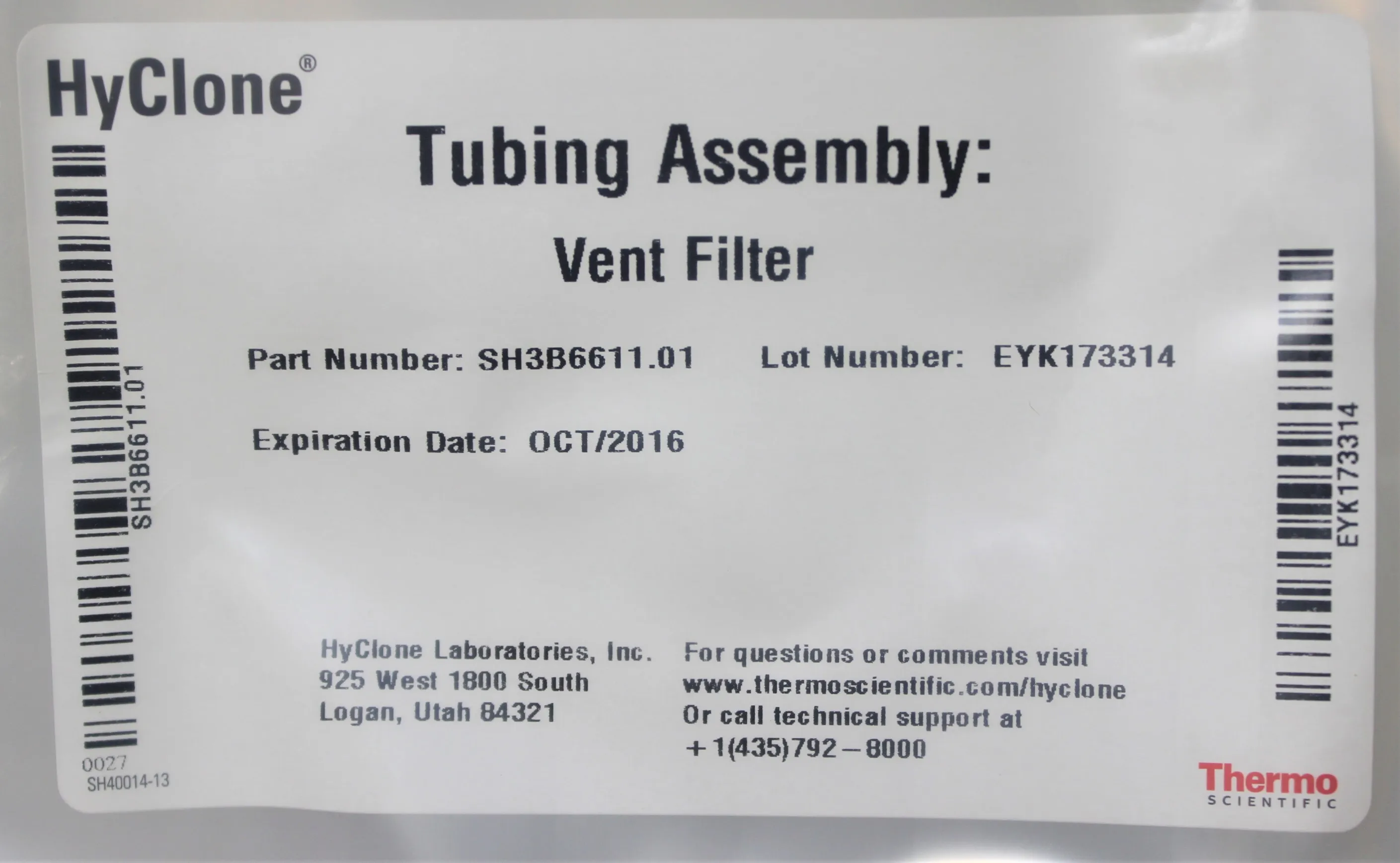 Thermo Scientific HyClone Vent Filter Tubing Assembly SH3B6611.01