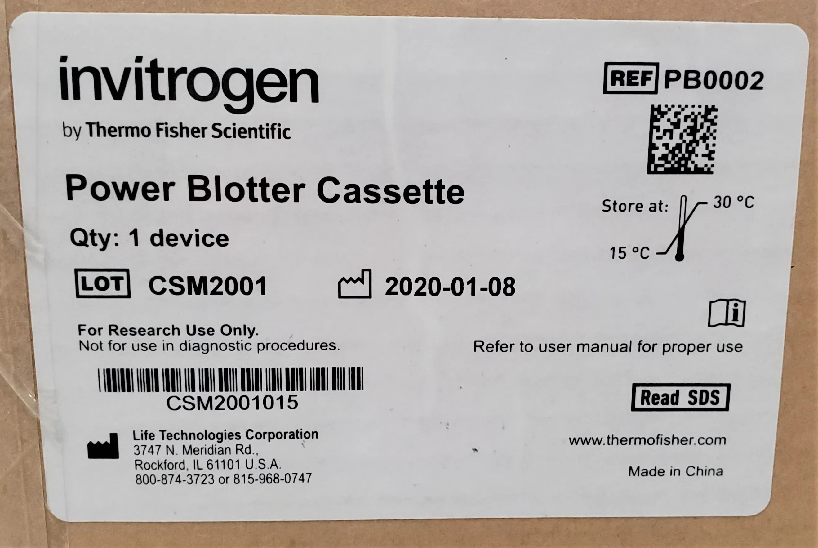 Invitrogen Power Blotter Cassette PB0002