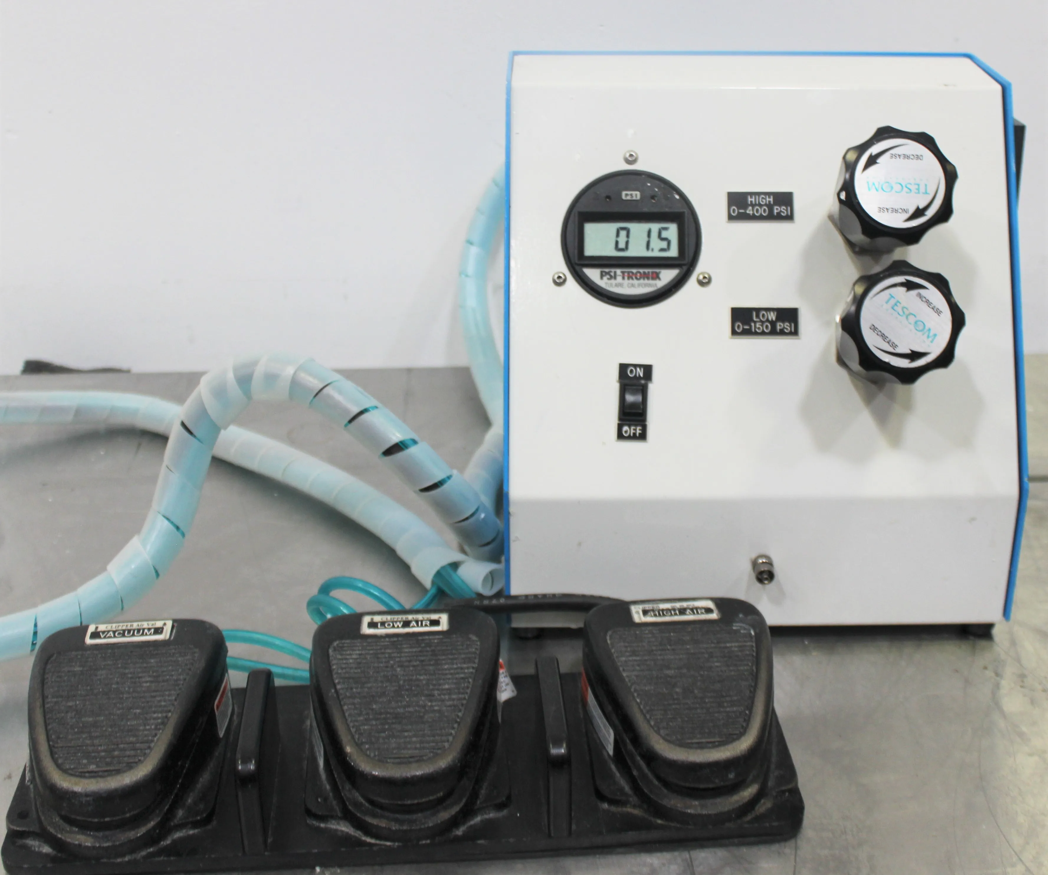 Used Laboratory Pressure Air Box with PSI Tronix Gauge and Power Supply