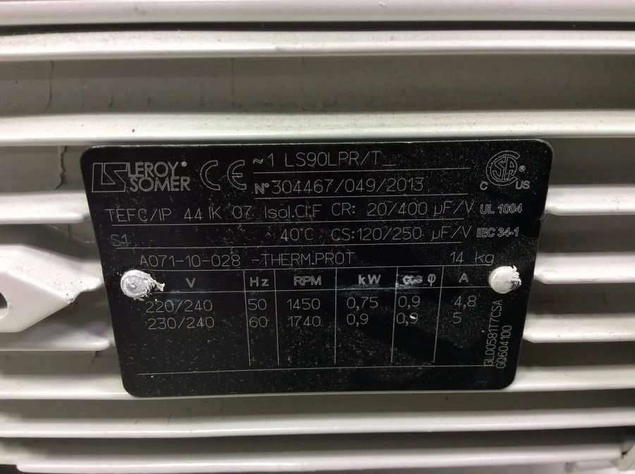 Edwards E2M30 Dual Stage Rotary Vane Vacuum Pump with EMF20 Oil Mist Filter