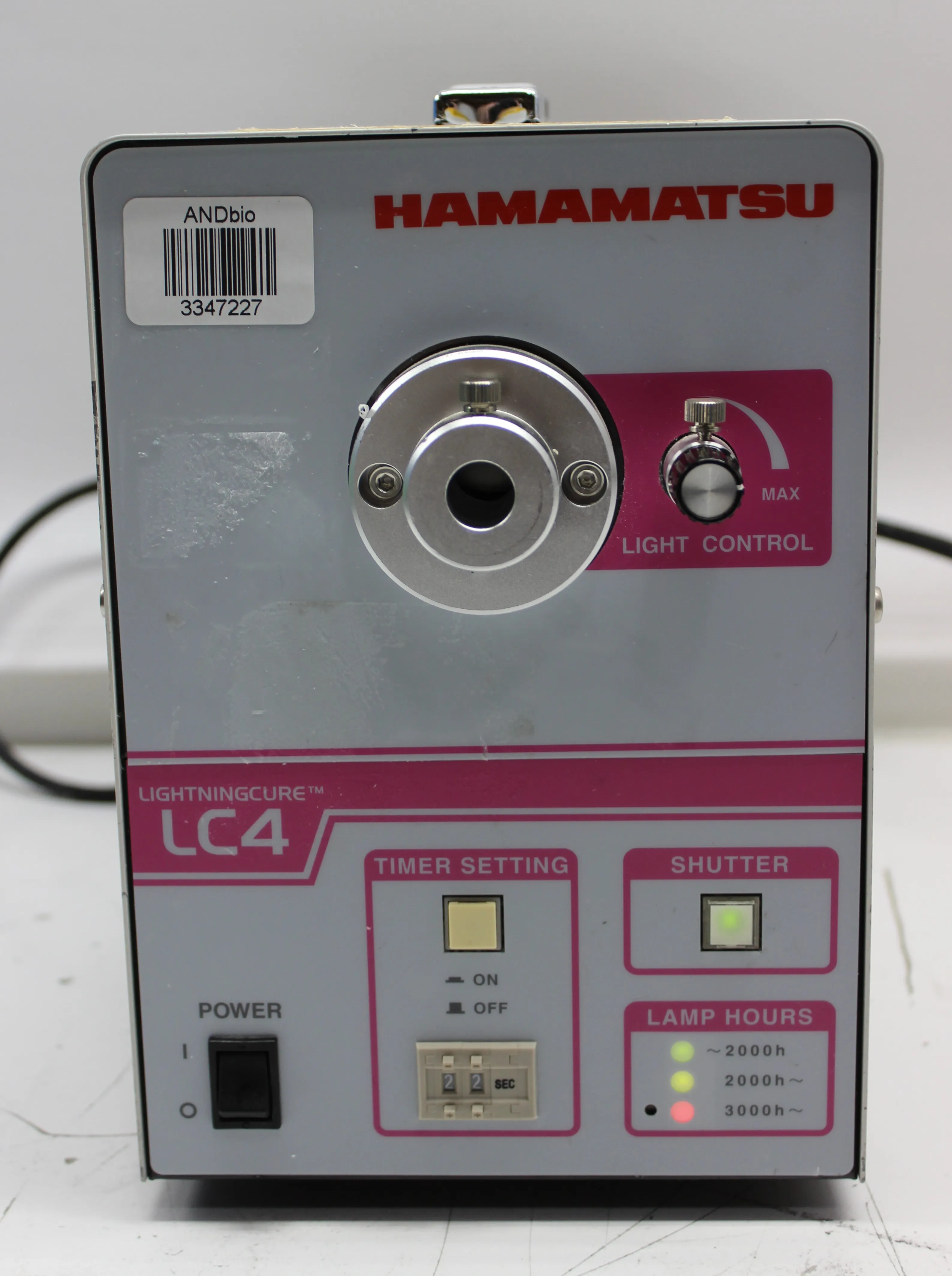 Hamamatsu UV Spot Lightsource LC4L8444-01 Lightningcure Mercury-Xenon Lamp LC4 Class 2 Used Lab Accessory