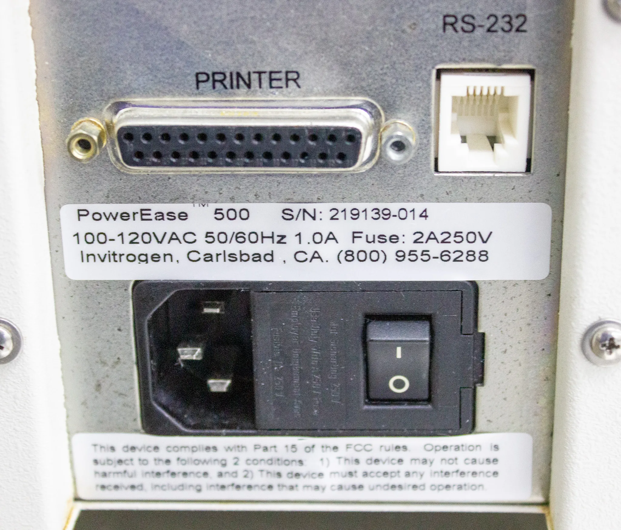 Invitrogen PowerEase 500 Electrophoresis Power Supply