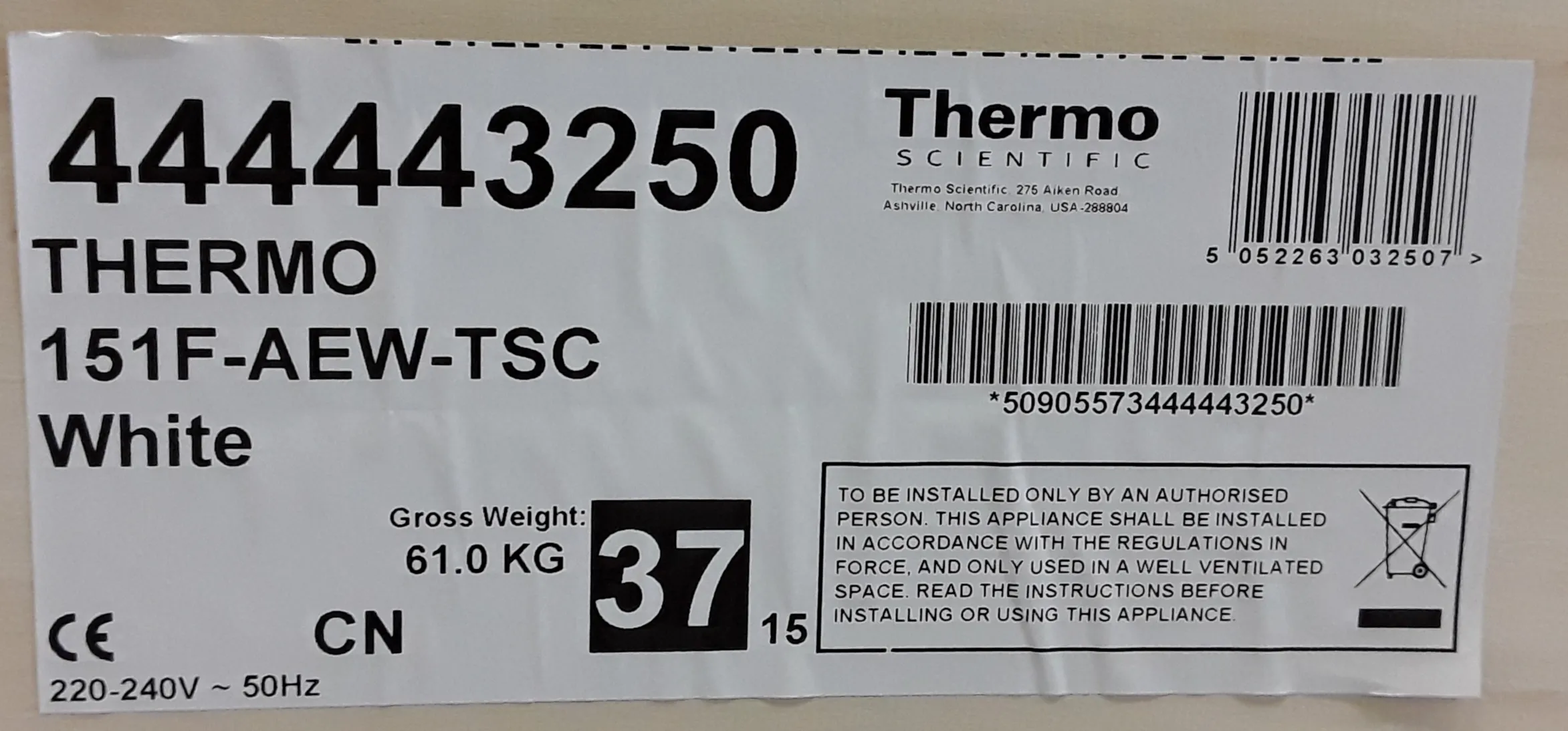 Thermo Fisher 151F-AEW-TS General Purpose Lab Freezer