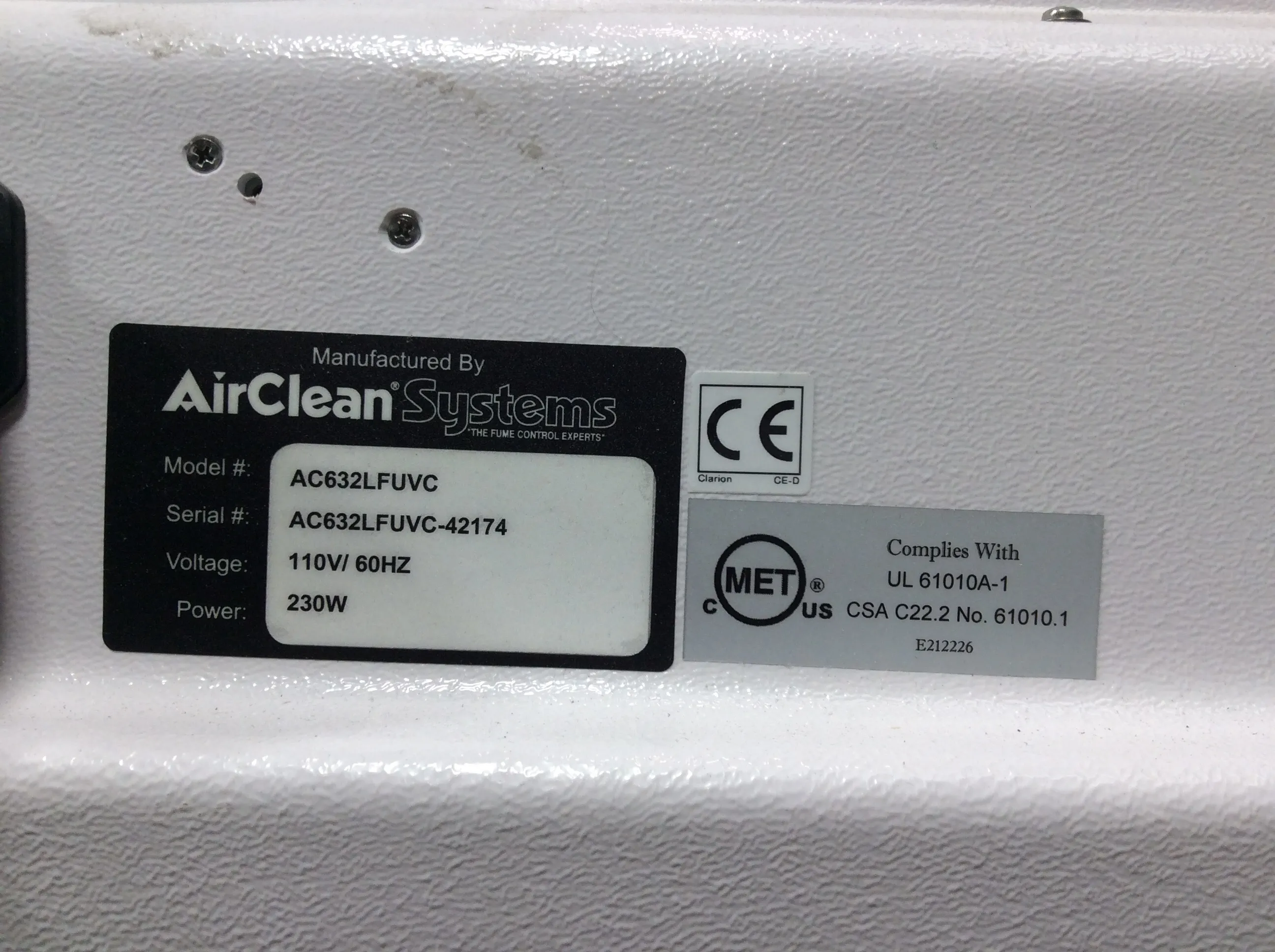 Air Clean Systems 600 PCR Workstation - AirClean 600 PCR Enclosure