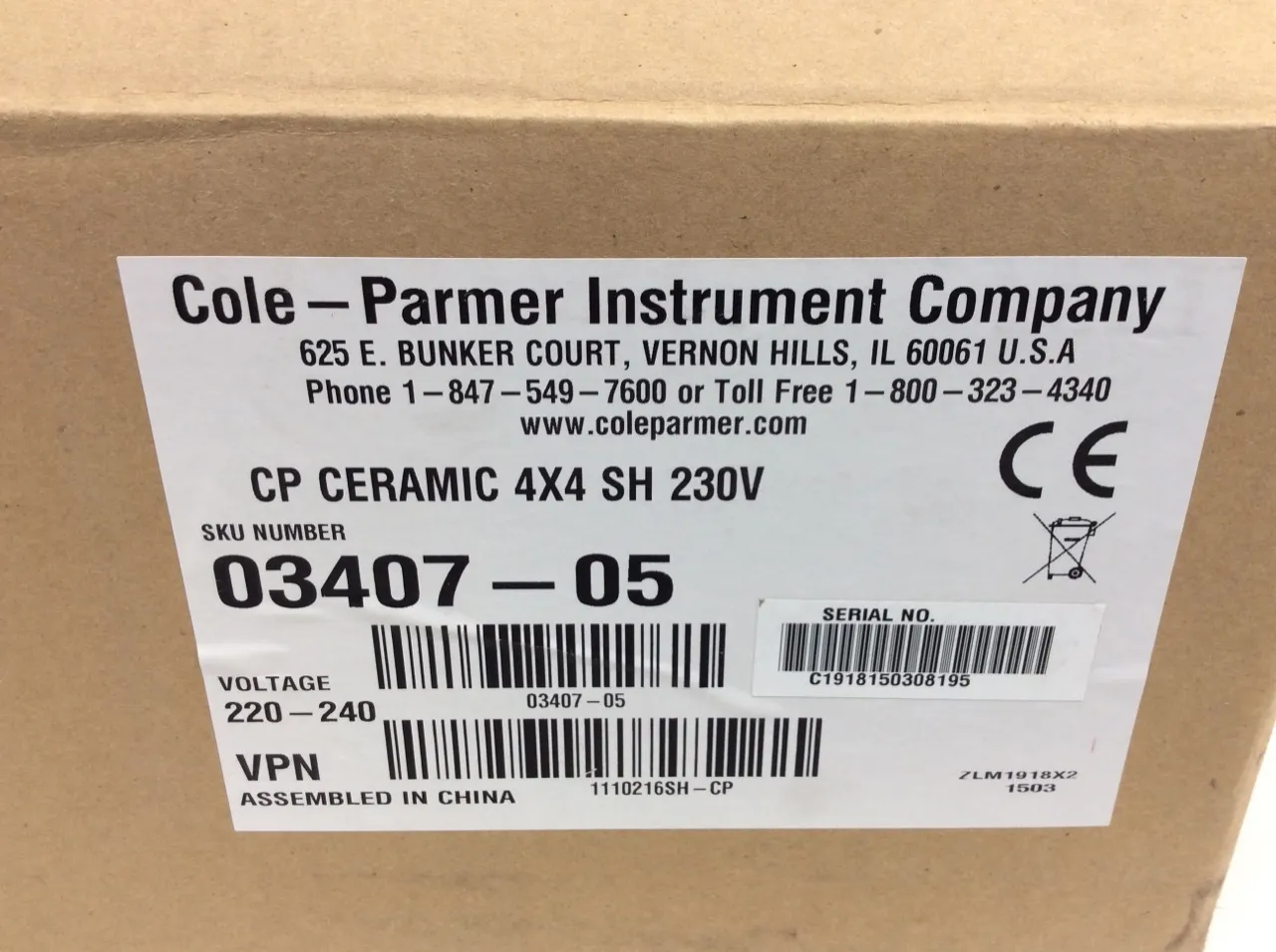 Cole Parmer StableTemp Hotplate Stirrer Cat. 03407-05