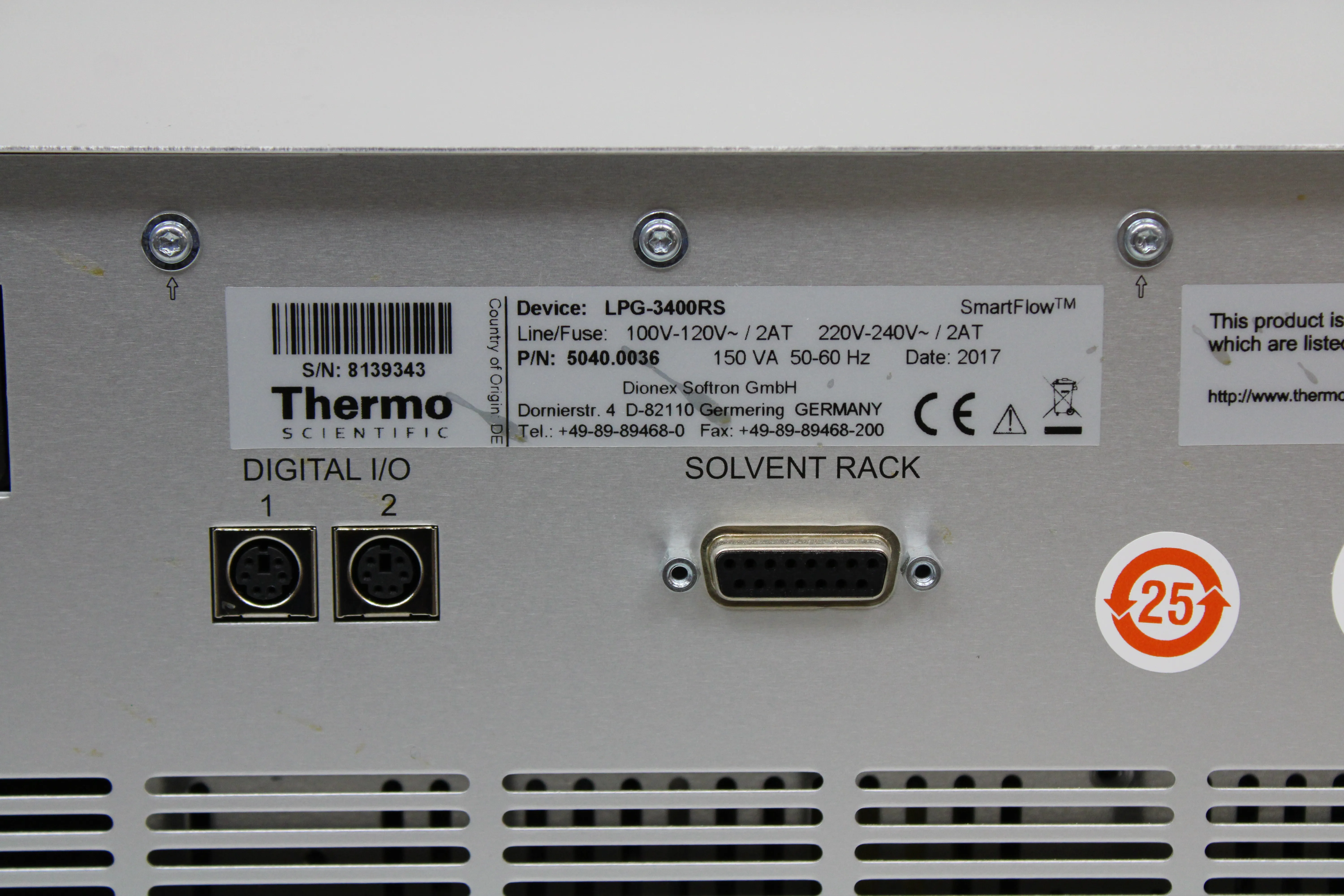 Thermo Scientific Dionex UltiMate 3000 LPG-3400RS Rapid Separation Quaternary Pump