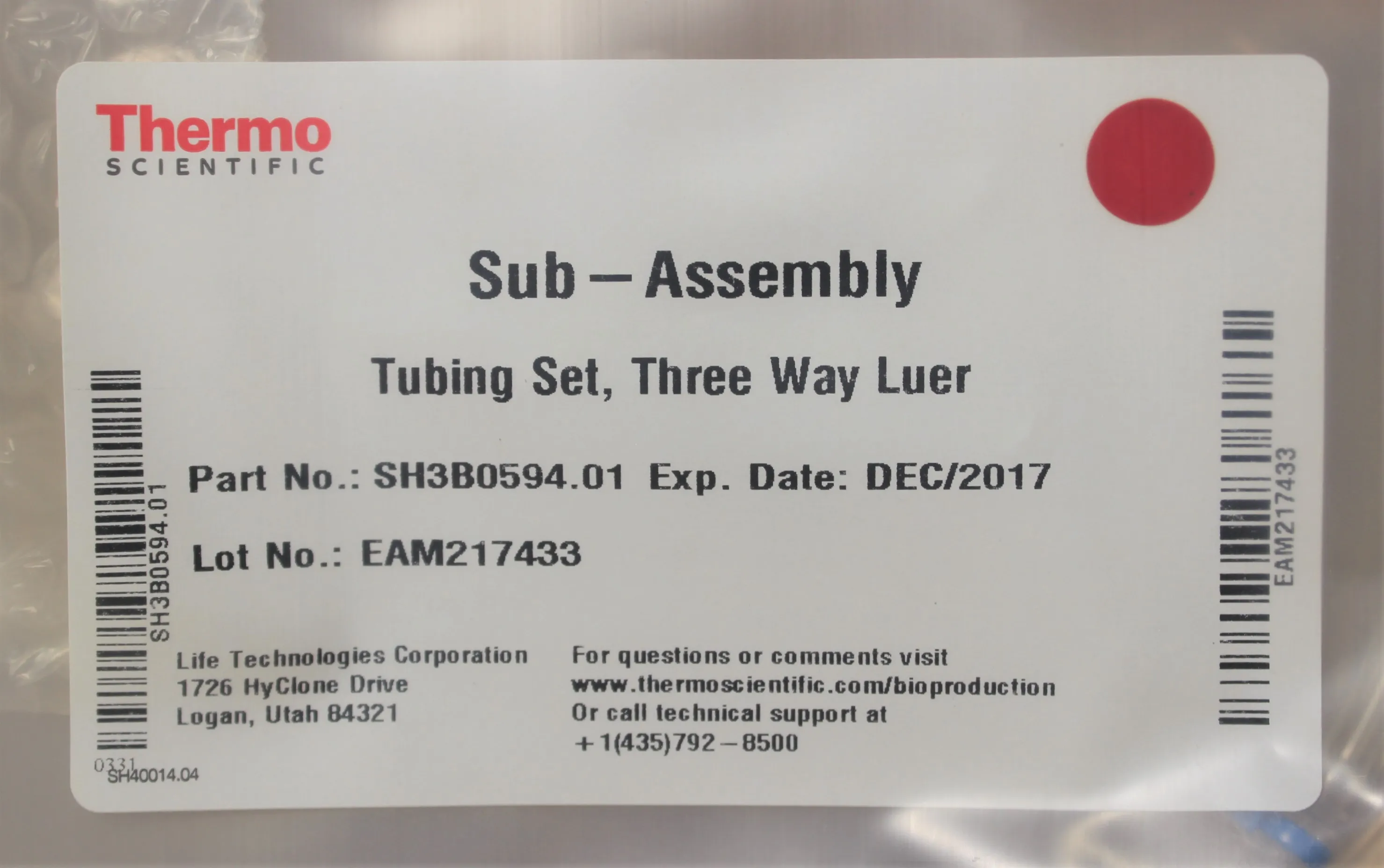 Thermo Scientific SH3B0594.01 Sub-Assembly Tubing Set Three Way Luer Qty 40