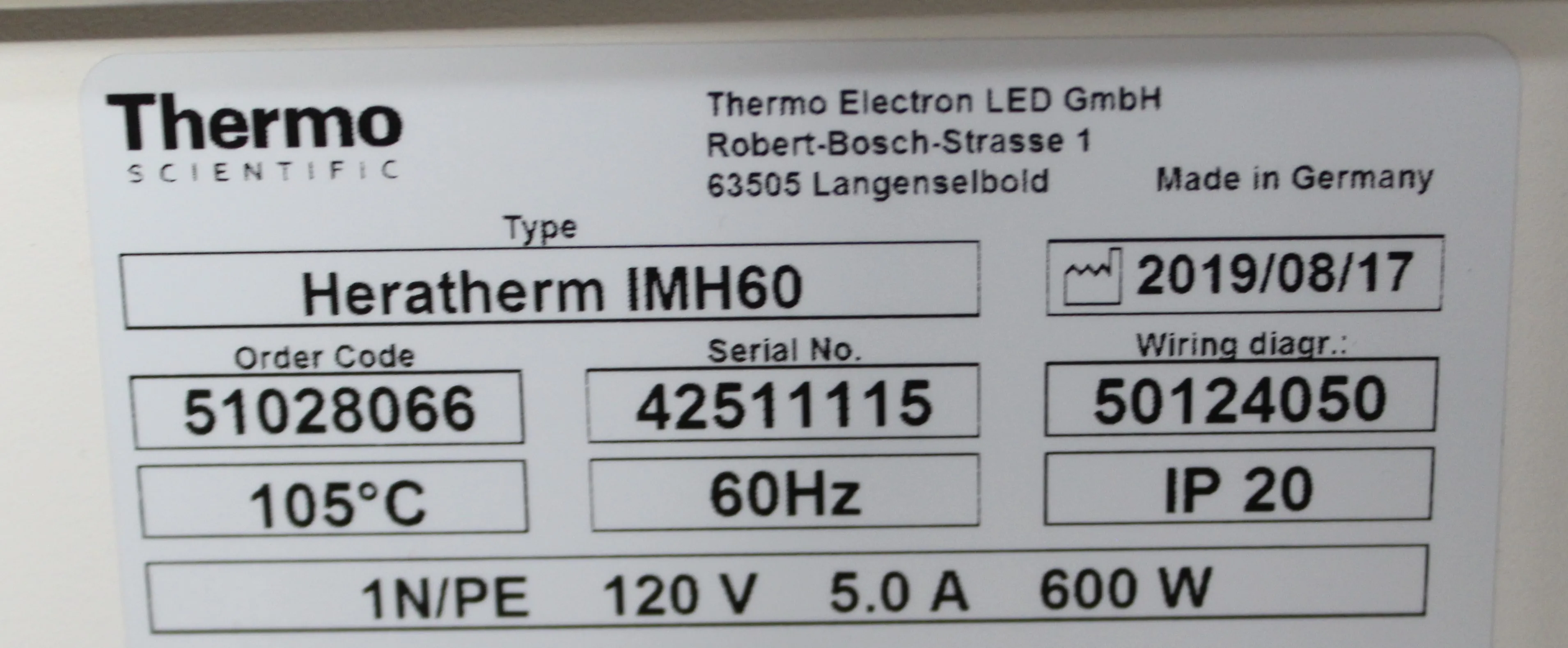 Thermo Scientific Heratherm IMH60 Incubator