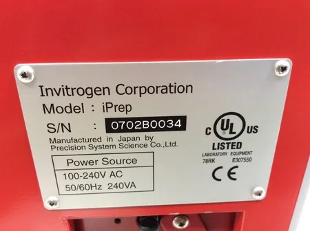 Invitrogen iPrep Nucleic Acid Purification System w/barcode scanner