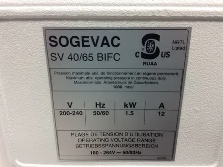 Sogevac SV65 BI FC Vacuum Pump