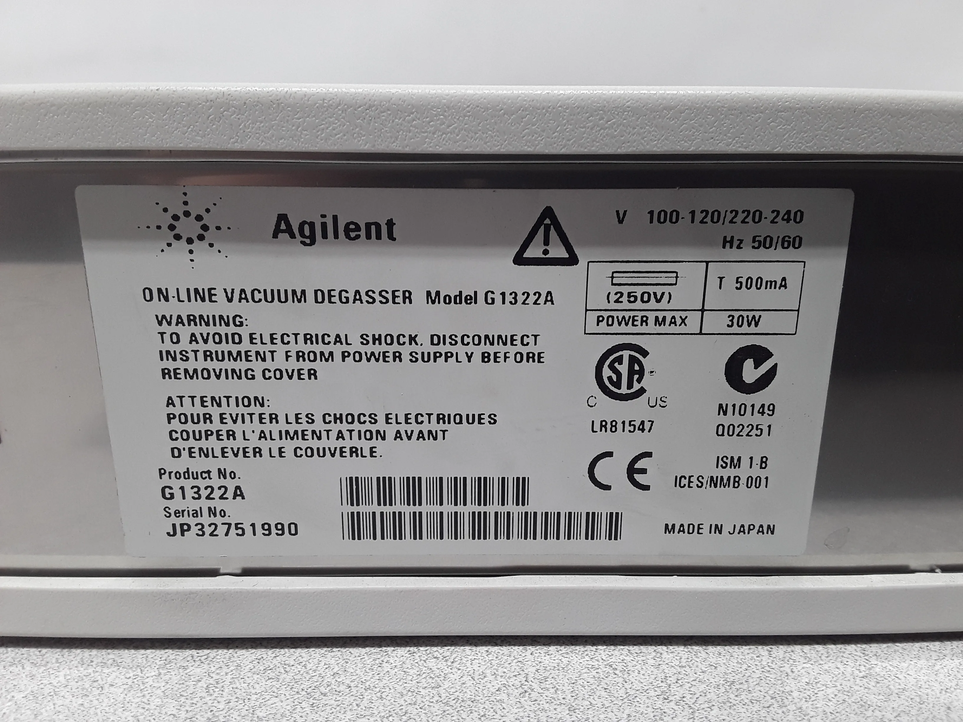 Agilent G1322A Degasser 1100 Series HPLC Solvent Degasser G1322A Used