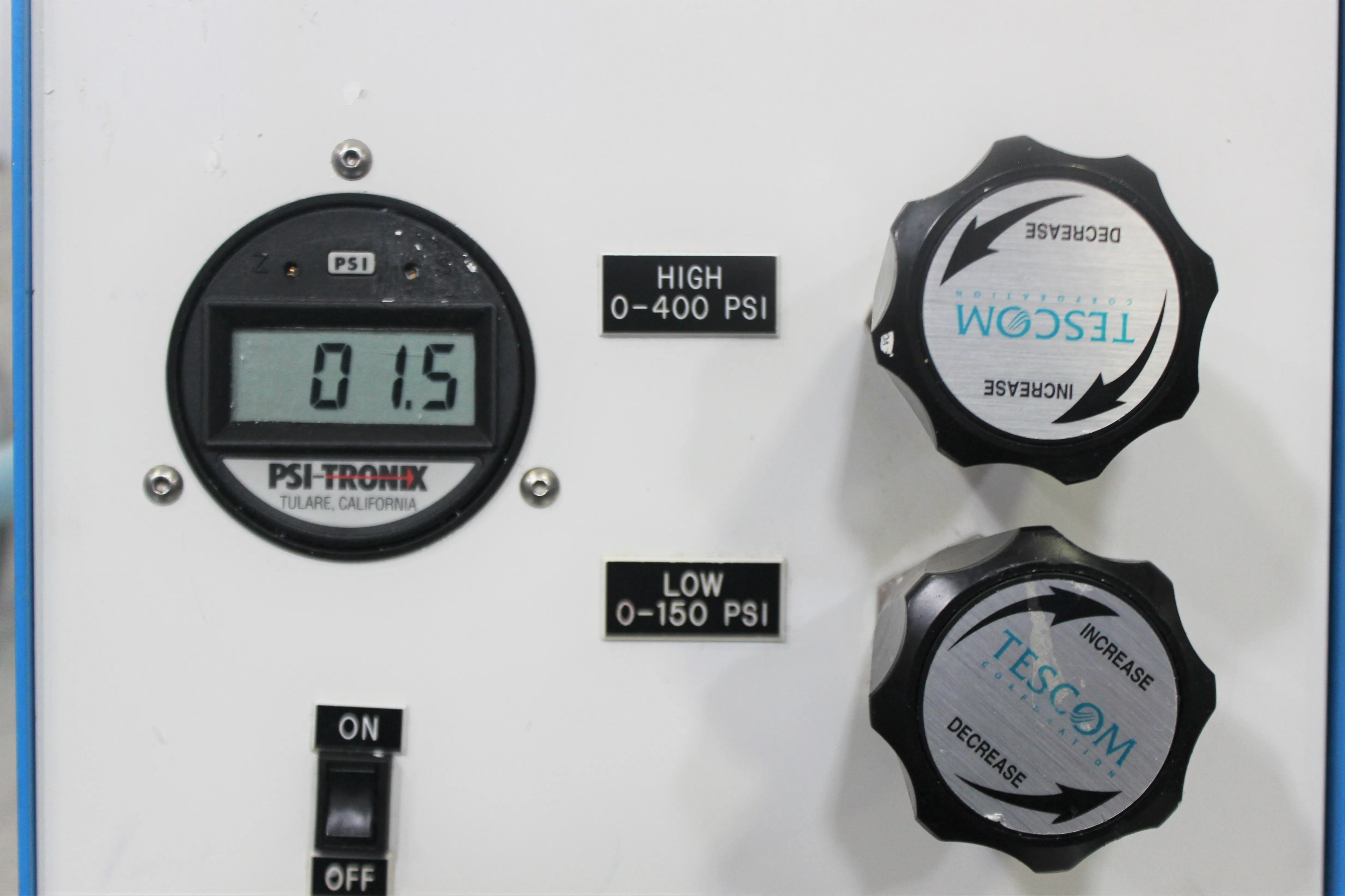 Used Laboratory Pressure Air Box with PSI Tronix Gauge and Power Supply