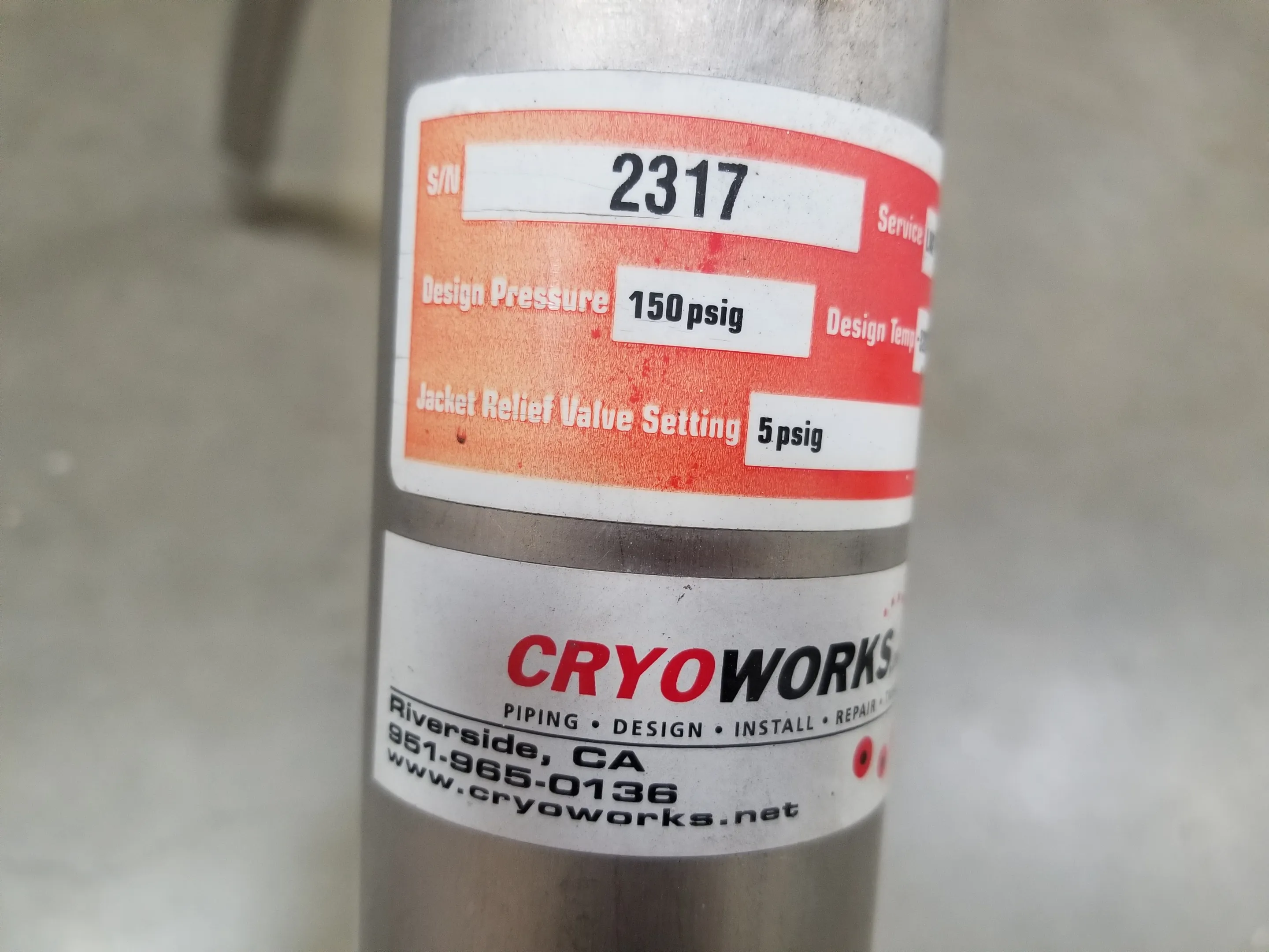 CryoWorks Liquid Nitrogen Piping - Used Laboratory Equipment