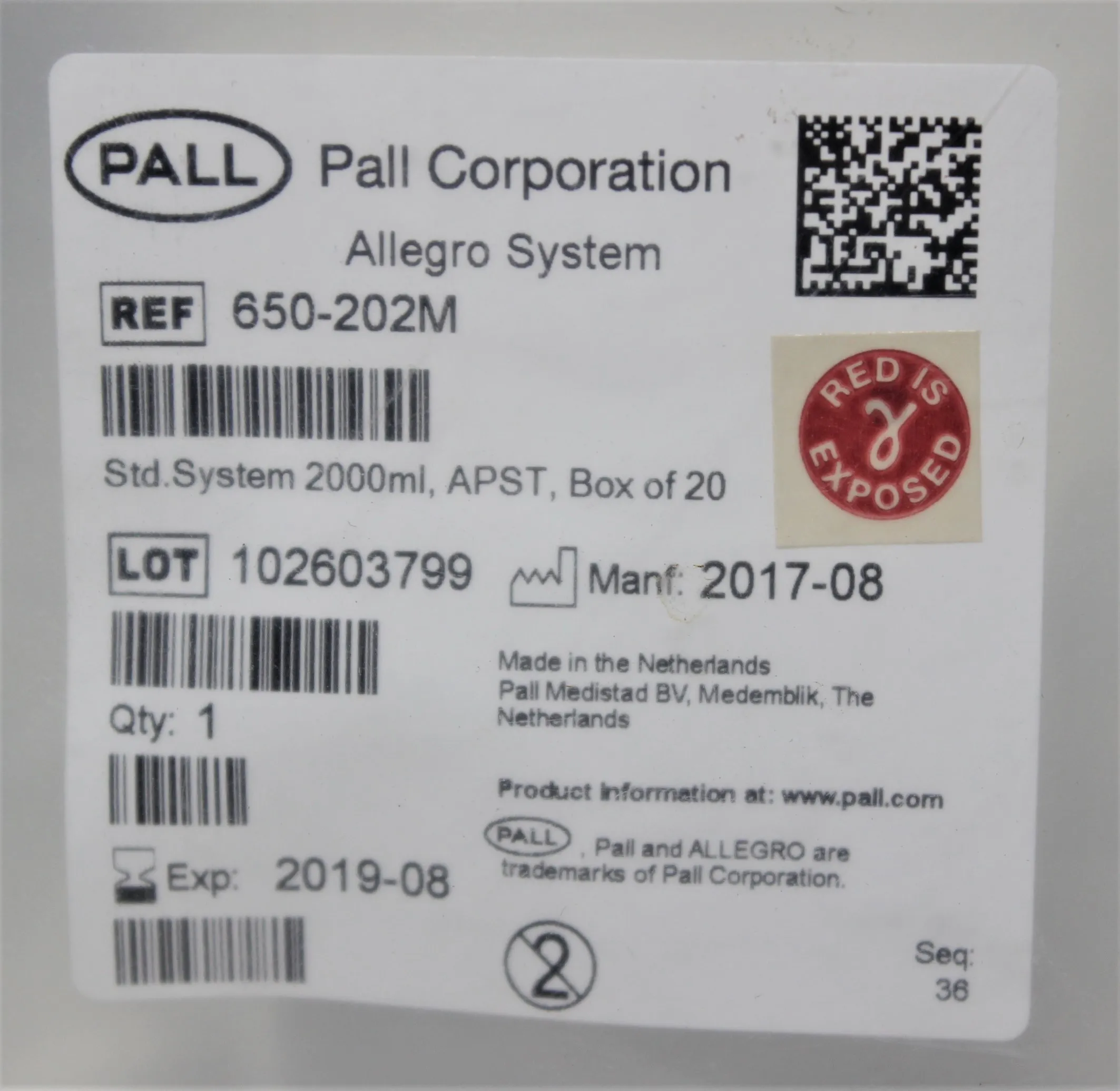 Pall Allegro 2L Standard System APST 650-202M