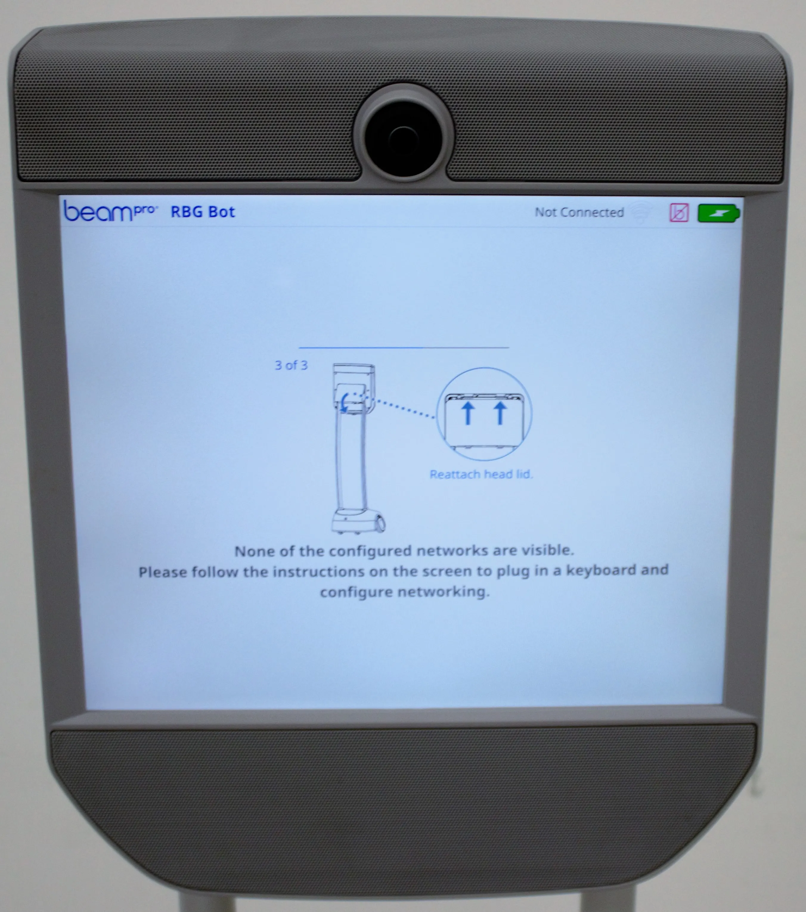 Used Beam Suitable Technologies RBG Bot Telepresence Robot 240V 50Hz/60Hz 30-Day Warranty