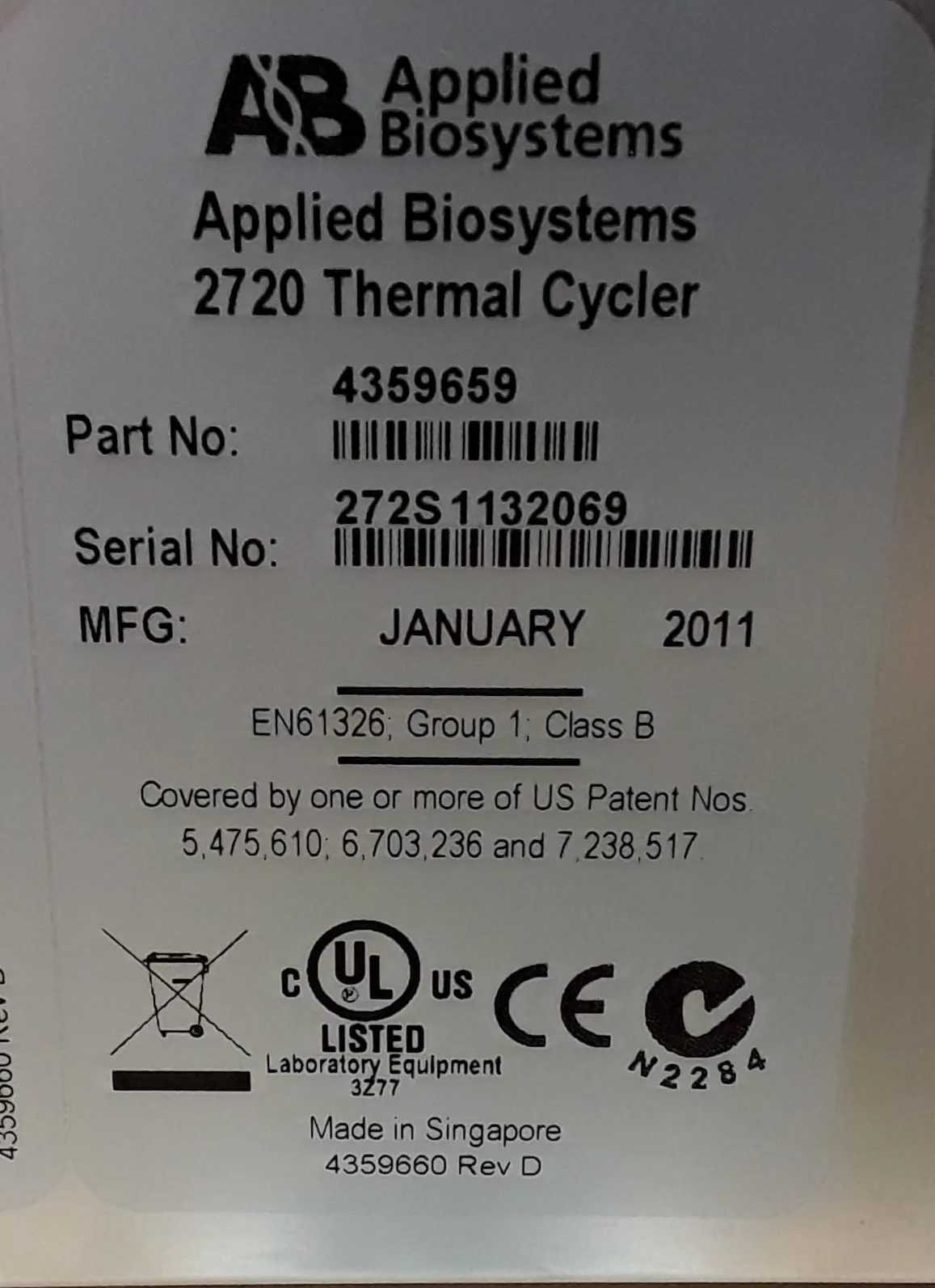 Bioanalytical Systems Thermal Cycler