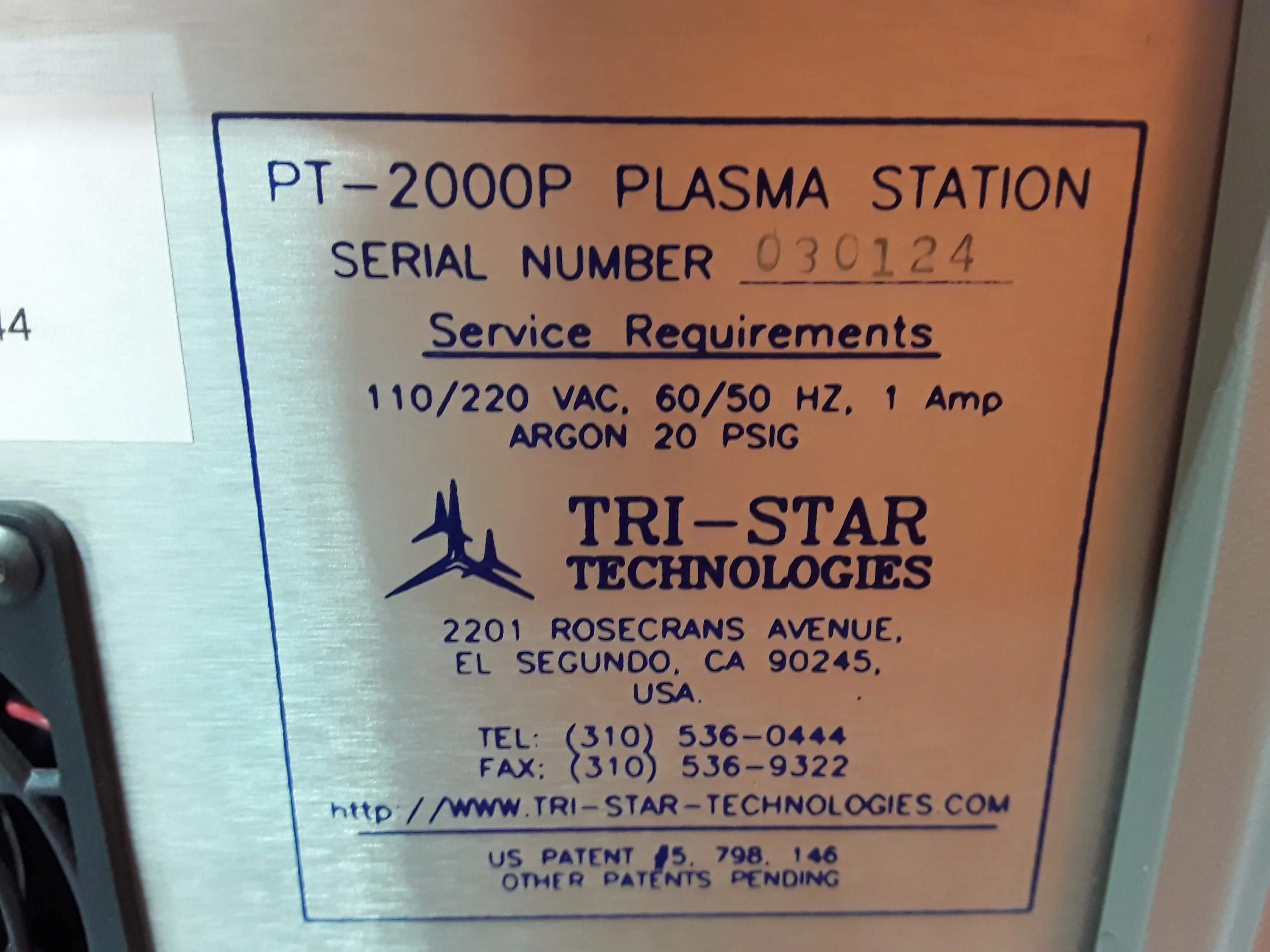 Tri-Star Technologies PT-2000P Plasma Station