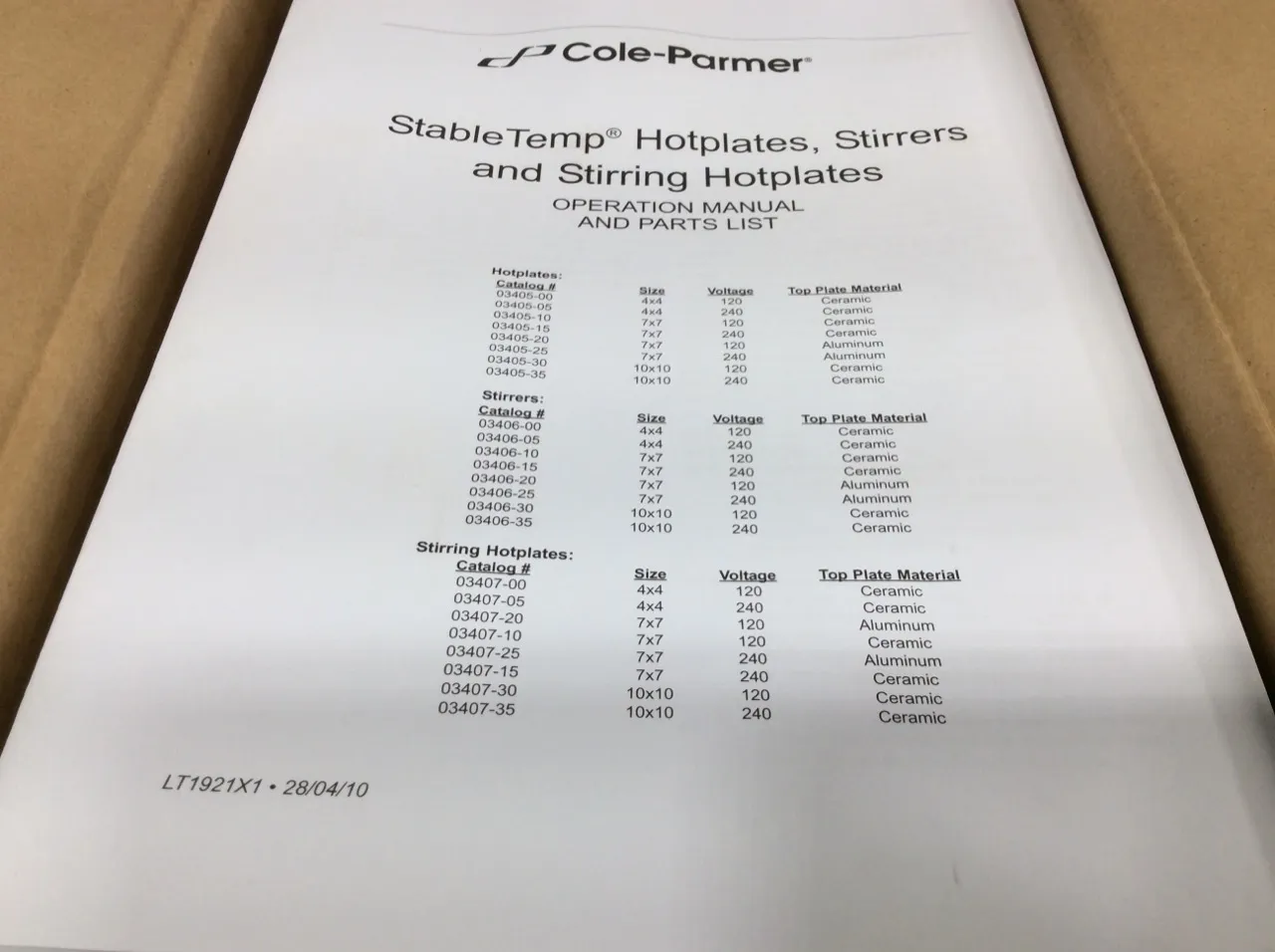 Cole Parmer StableTemp Cat. 03407-05 Laboratory Equipment