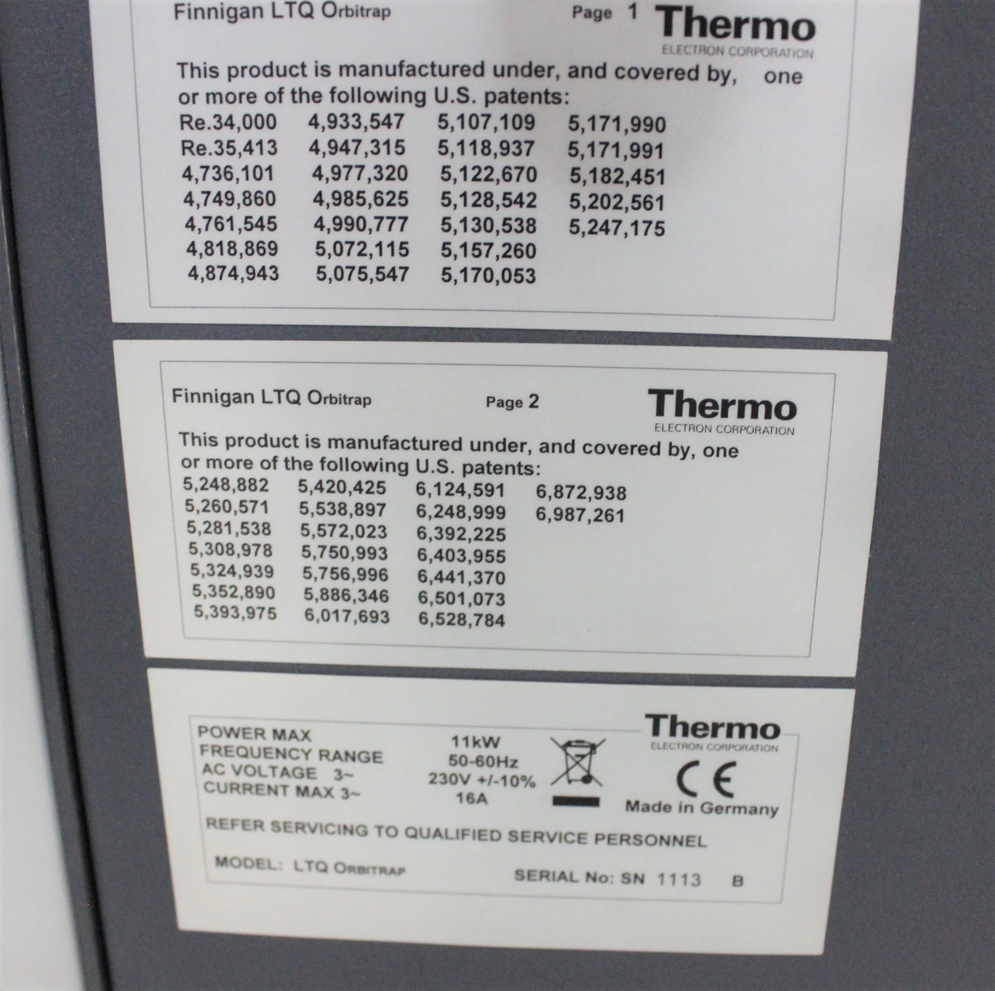 Thermo Fisher LTQ Orbitrap & Finnigan LTQ Mass Spectrometer