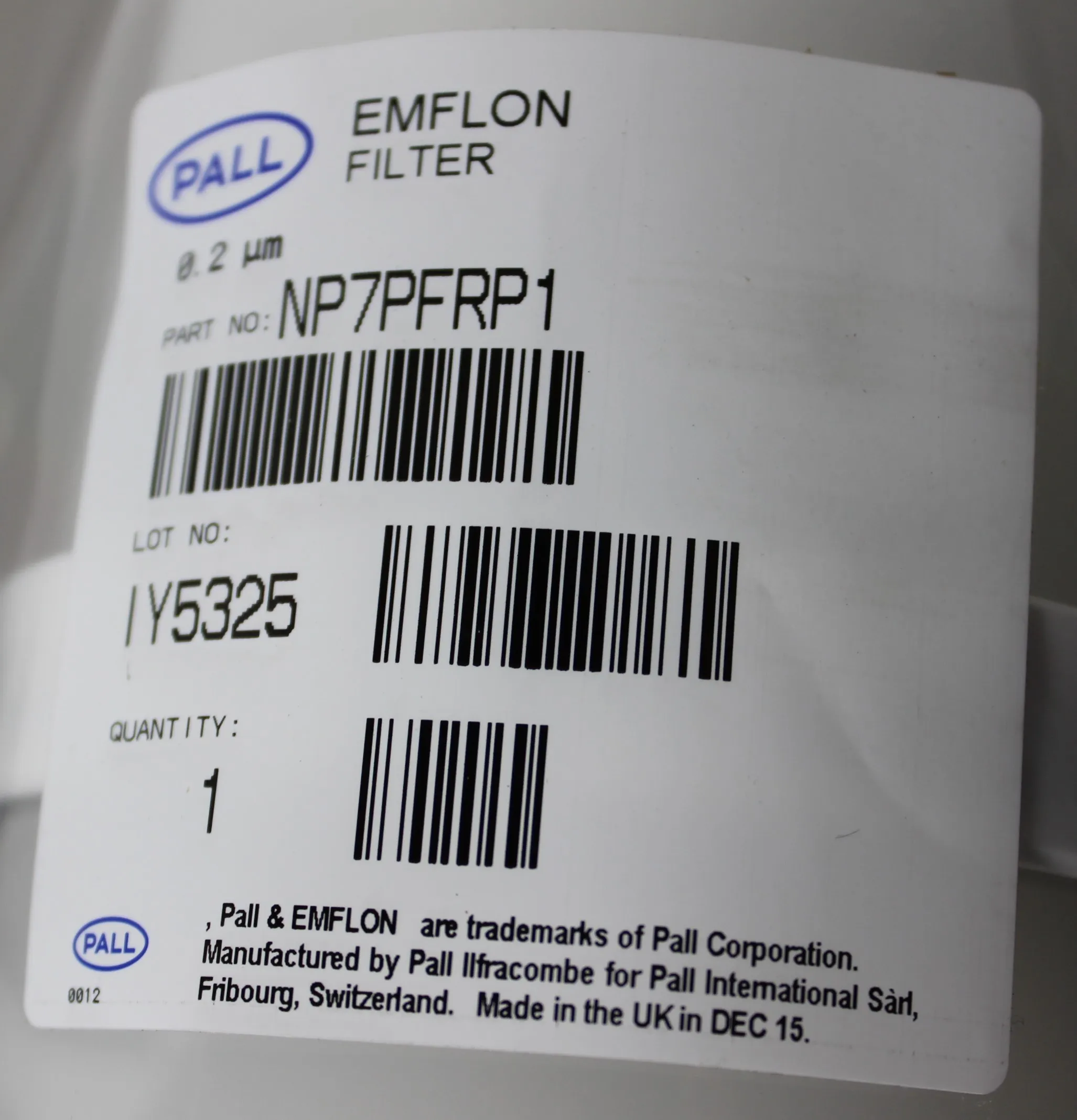 PALL Emflon Filter PFR 0.2m NP6PFRP1