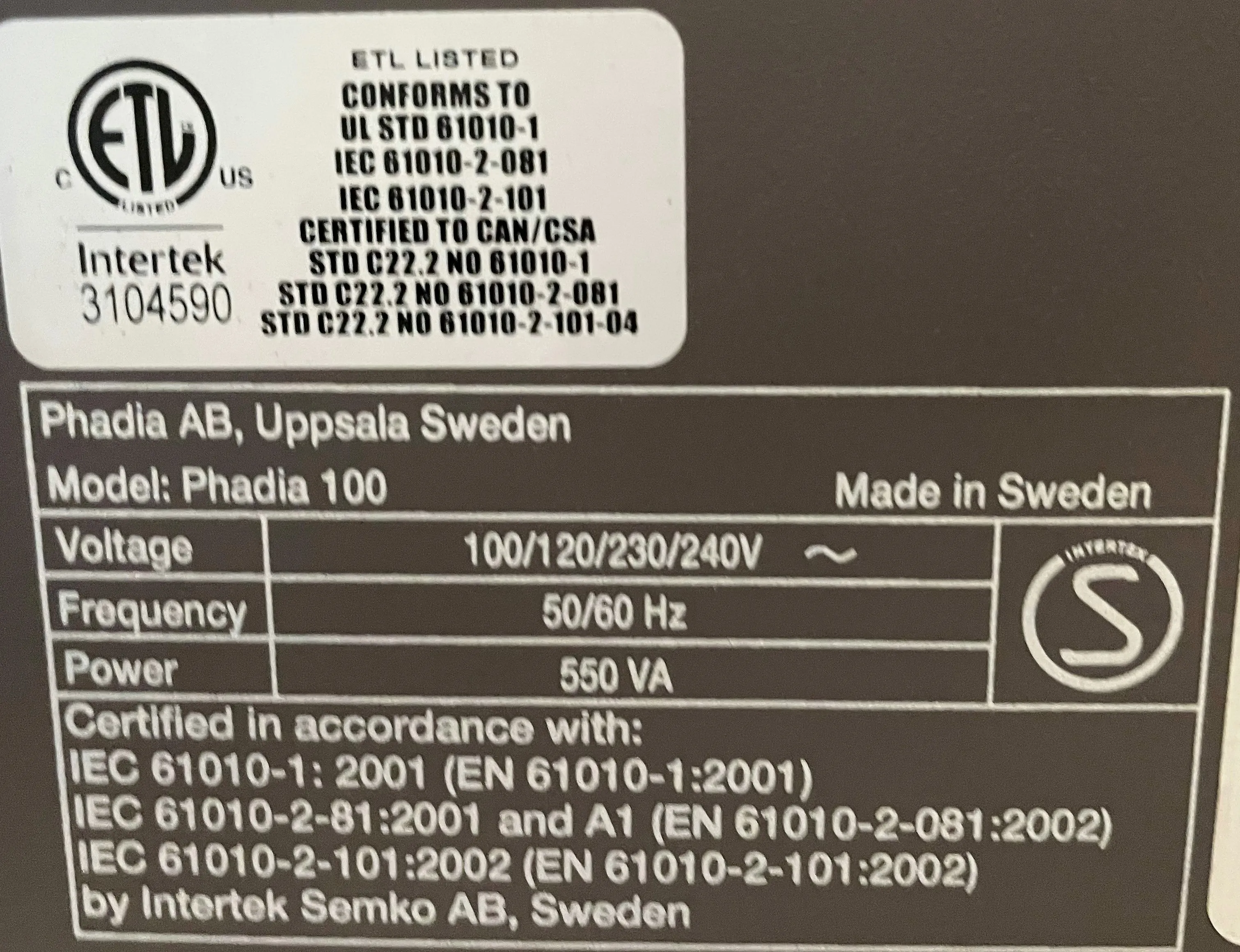 Thermo Scientific Phadia 100 Immunoassay Analyzer with Built-In Software