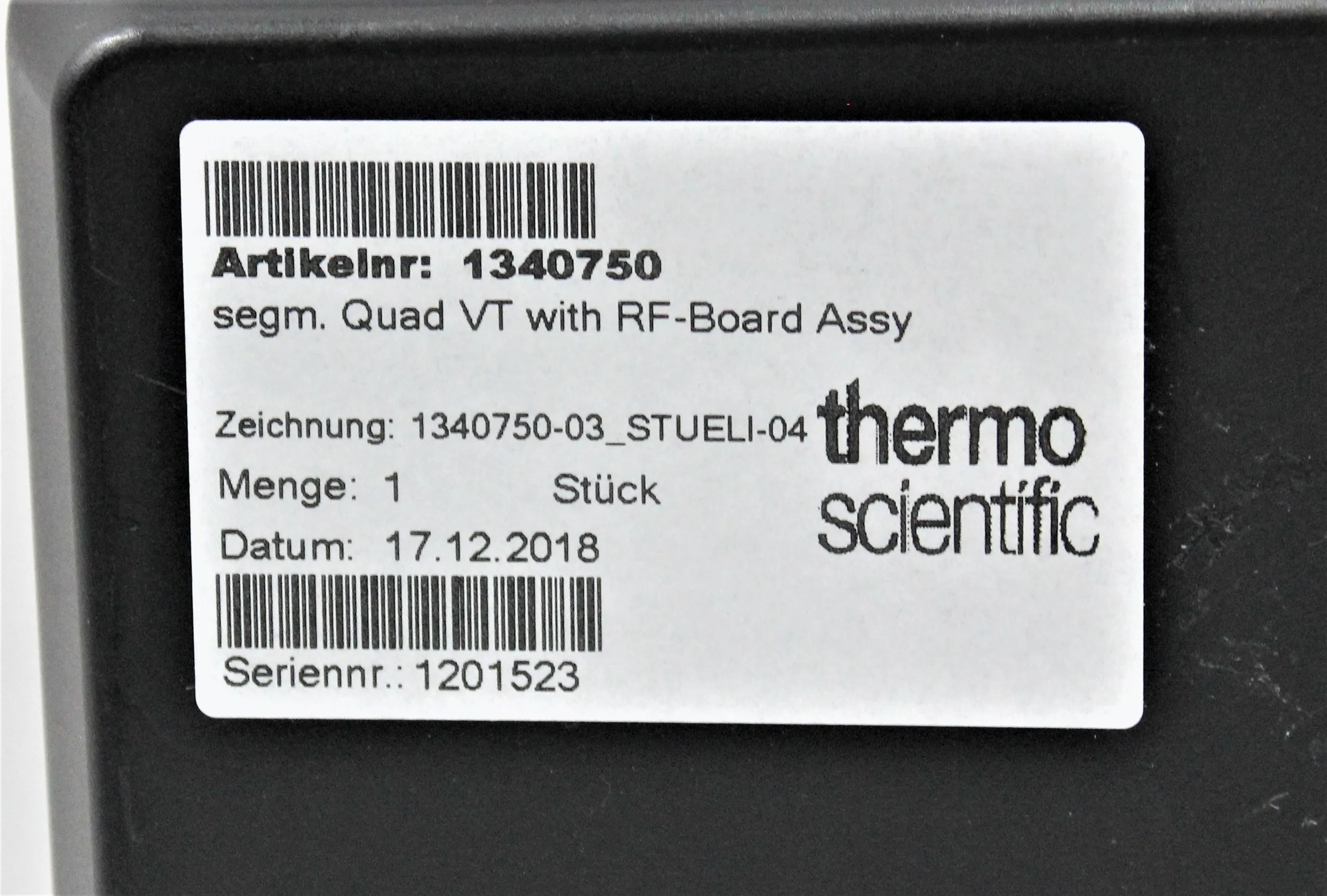 Thermo Scientific Segm Quad VT with RF-Board Assy 2141740