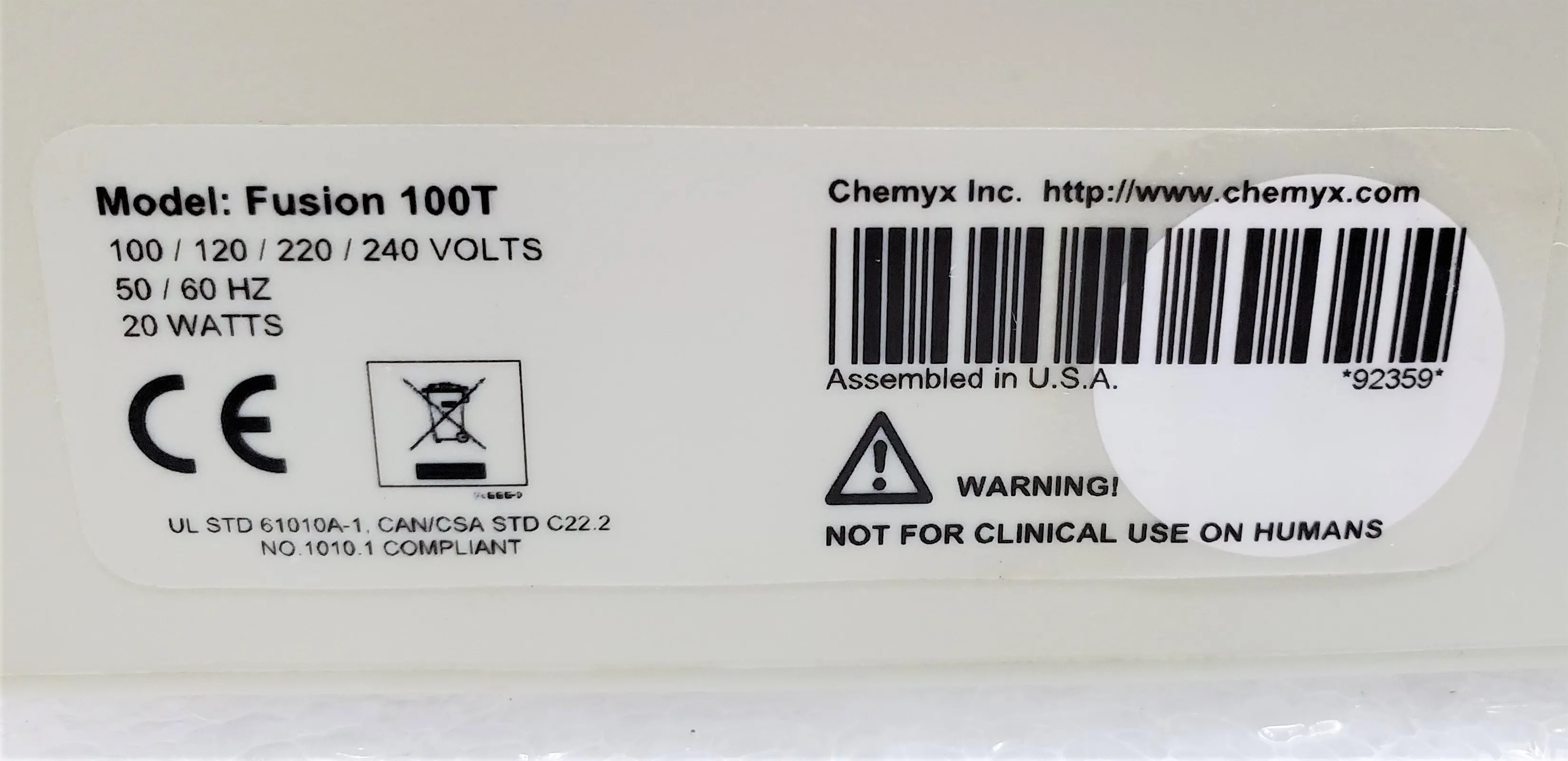 Chemyx Fusion 100T Syringe Pump