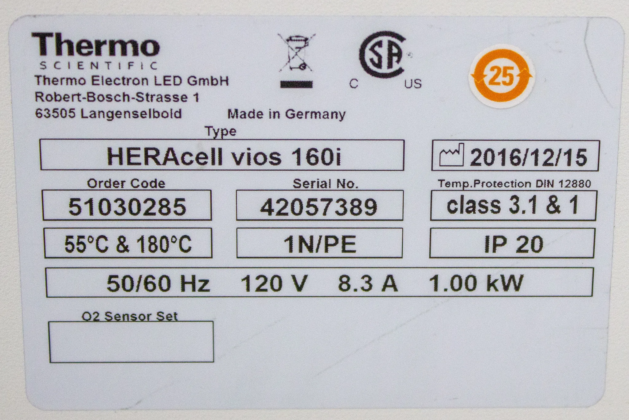 Thermo HERAcell Vios 160i CO2 Incubator 51030285