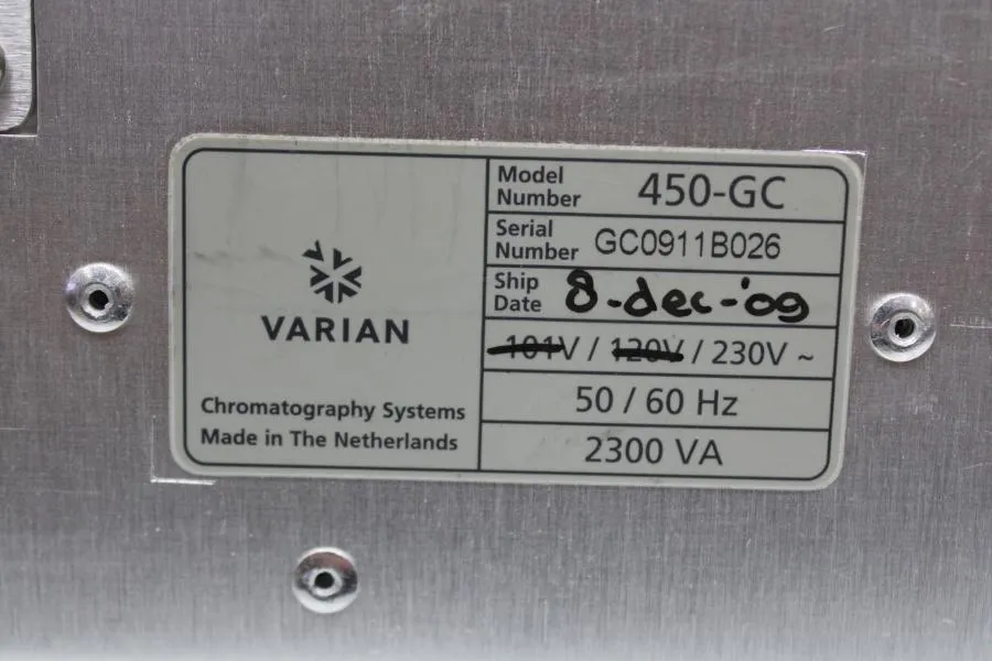 Varian 450-GC Gas Chromatograph Parts unit