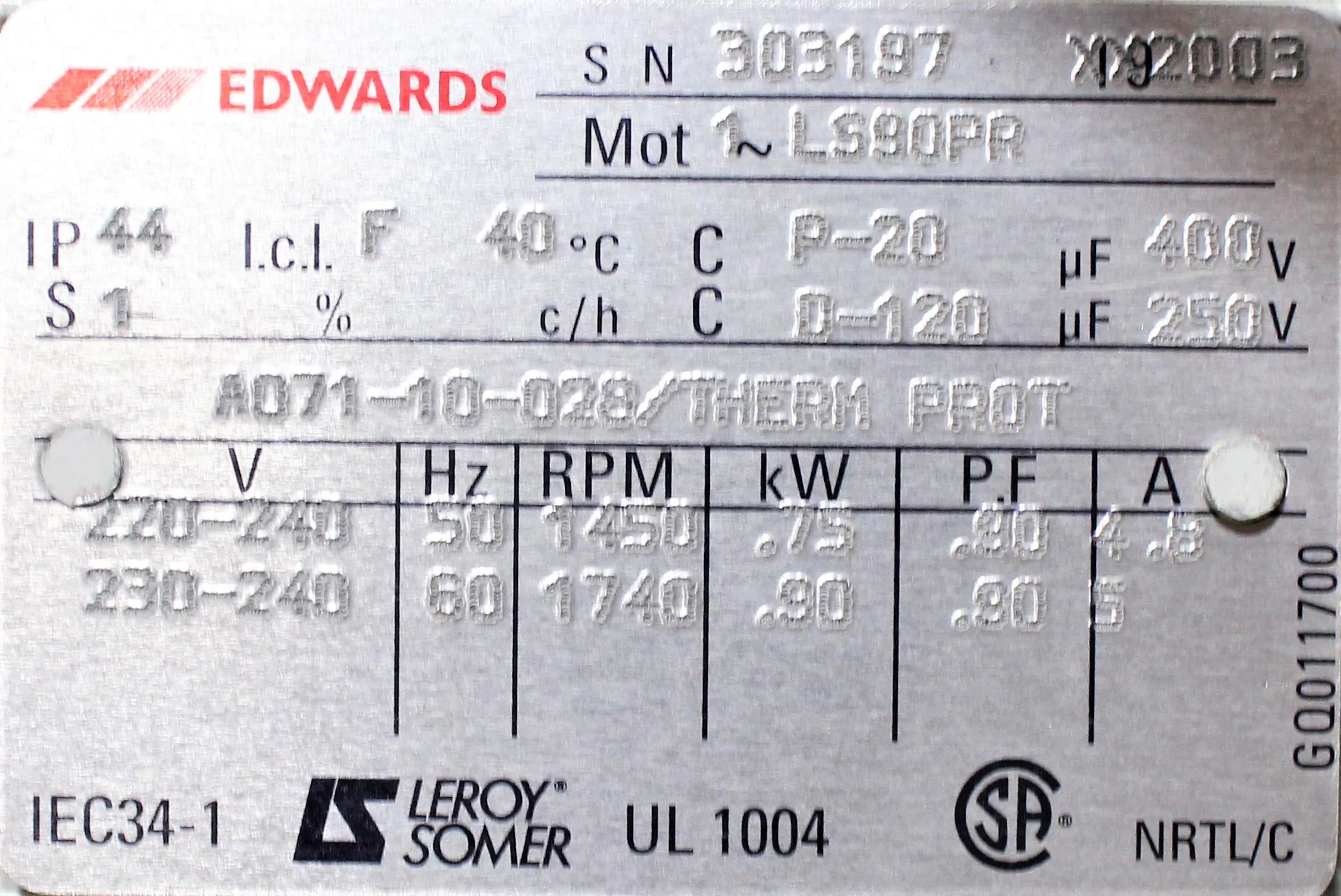 Edwards E2M28 Rotary Vane Vacuum Pump