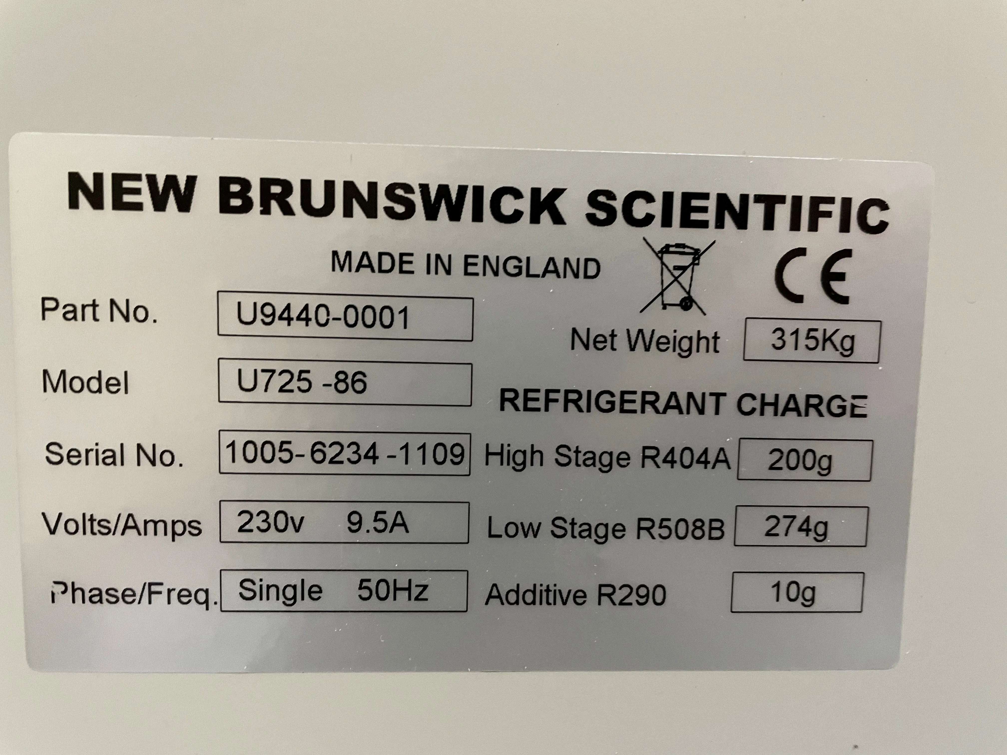 Used New Brunswick Ultra Low Temp Freezer U725 Innova Lab Equipment