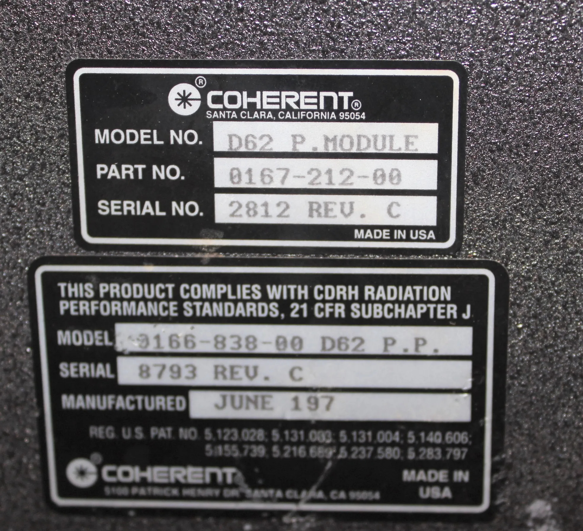 Coherent D62 P. Module Power Supply - Class 4 - As-Is