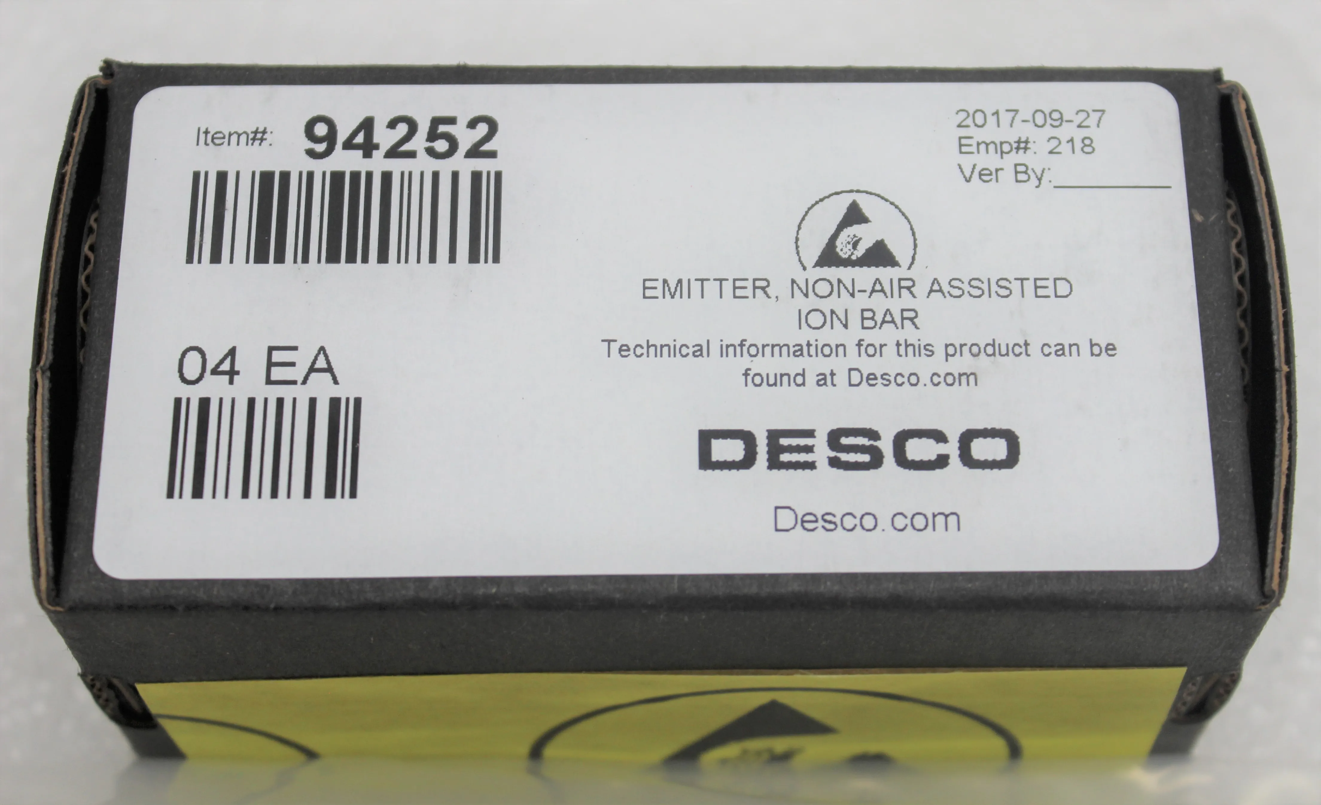 Desco 50900 Ion Bar Assembly with 4 Emitters, 12 in