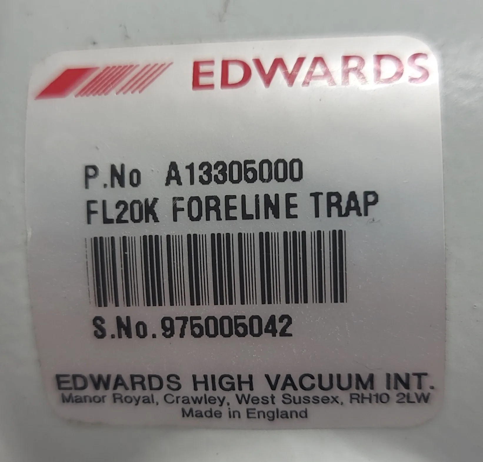 Edwards FL20K Foreline Inlet Trap Pump